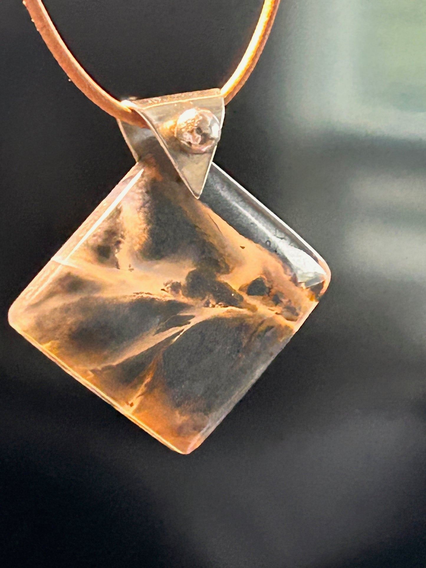 Nipomo Agate Diamond Shaped Pendant