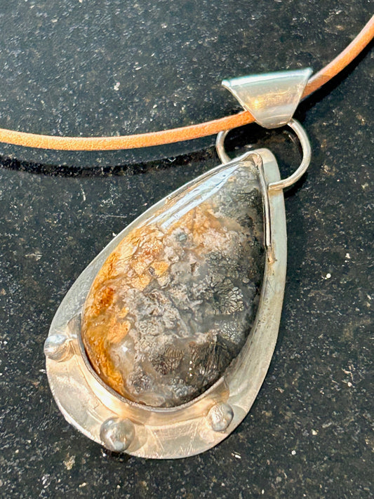 Nipomo Agate Teardrop Pendant