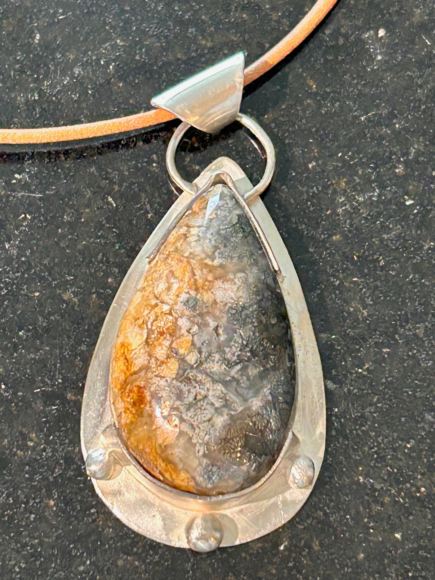 Nipomo Agate Teardrop Pendant