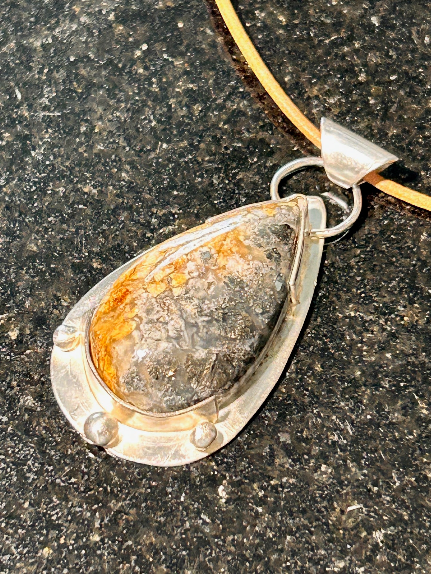 Nipomo Agate Teardrop Pendant
