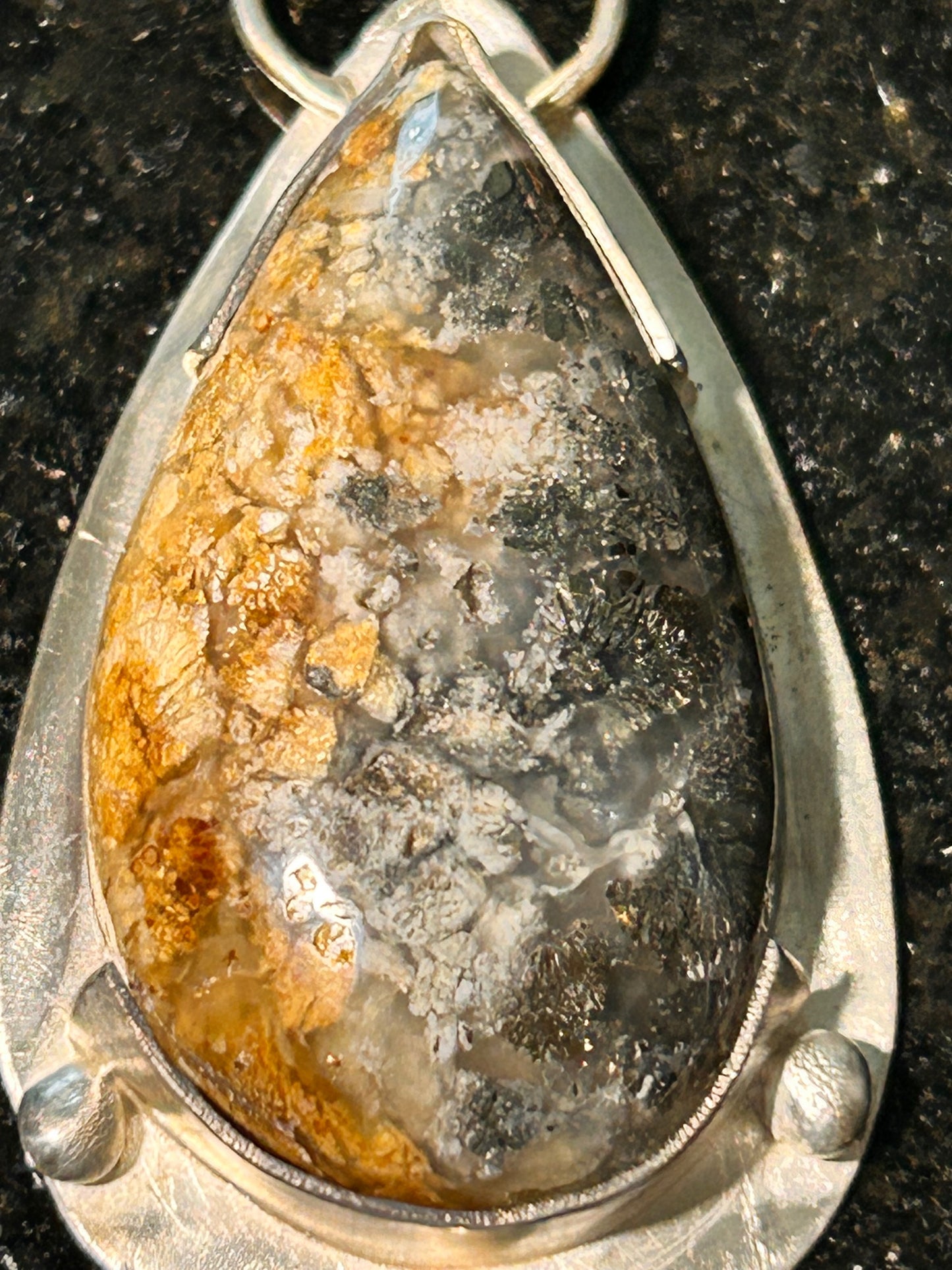 Nipomo Agate Teardrop Pendant