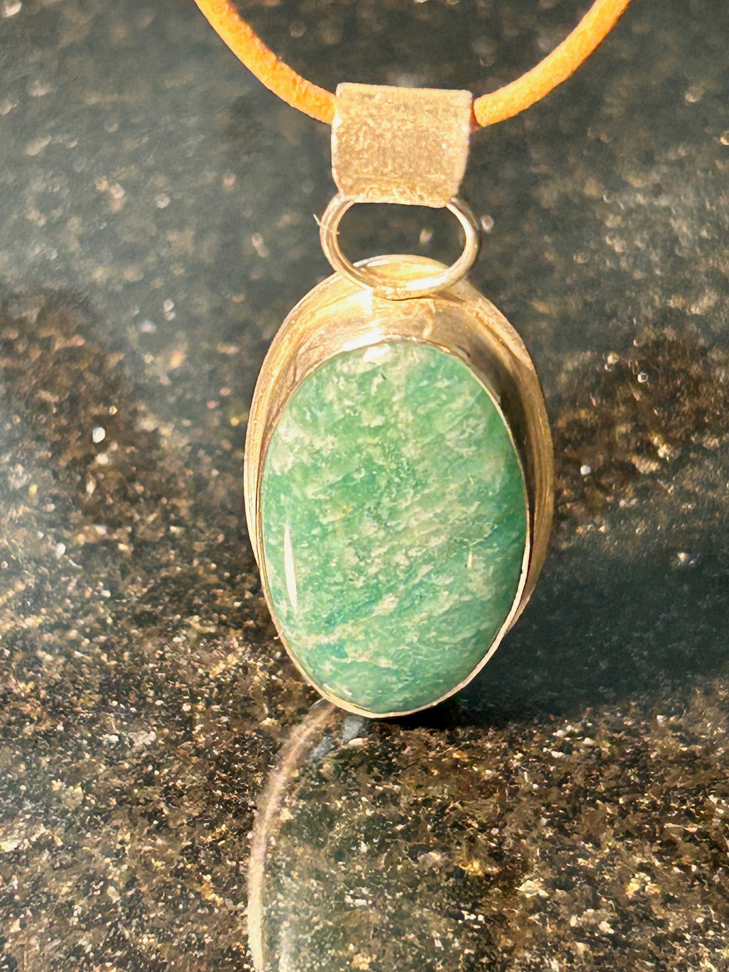 Amazonite Long Oval Pendant