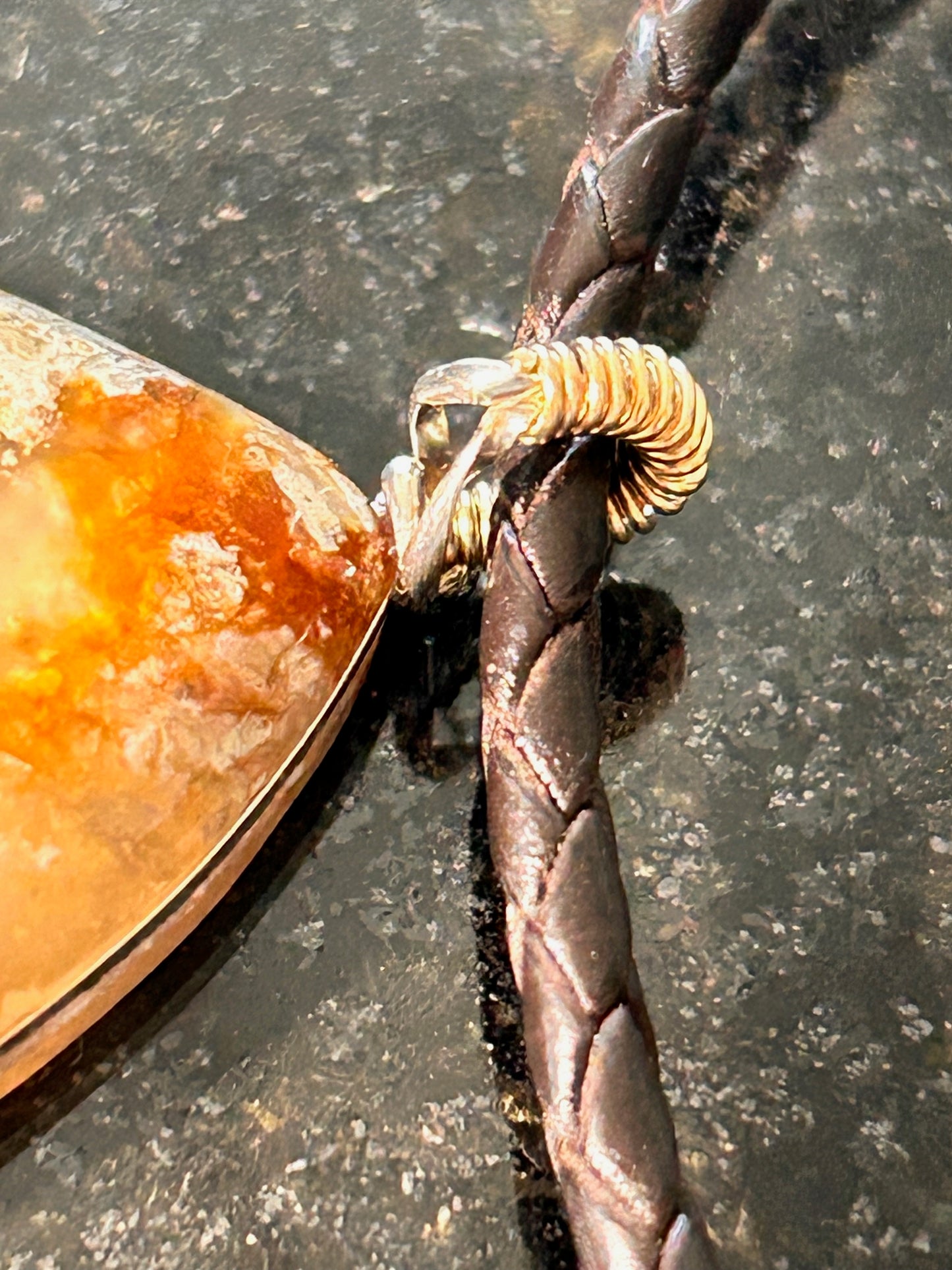 Serpentine Chalcedony Teardrop Pendant