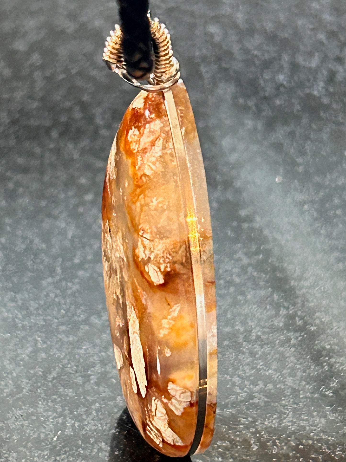 Serpentine Chalcedony Teardrop Pendant