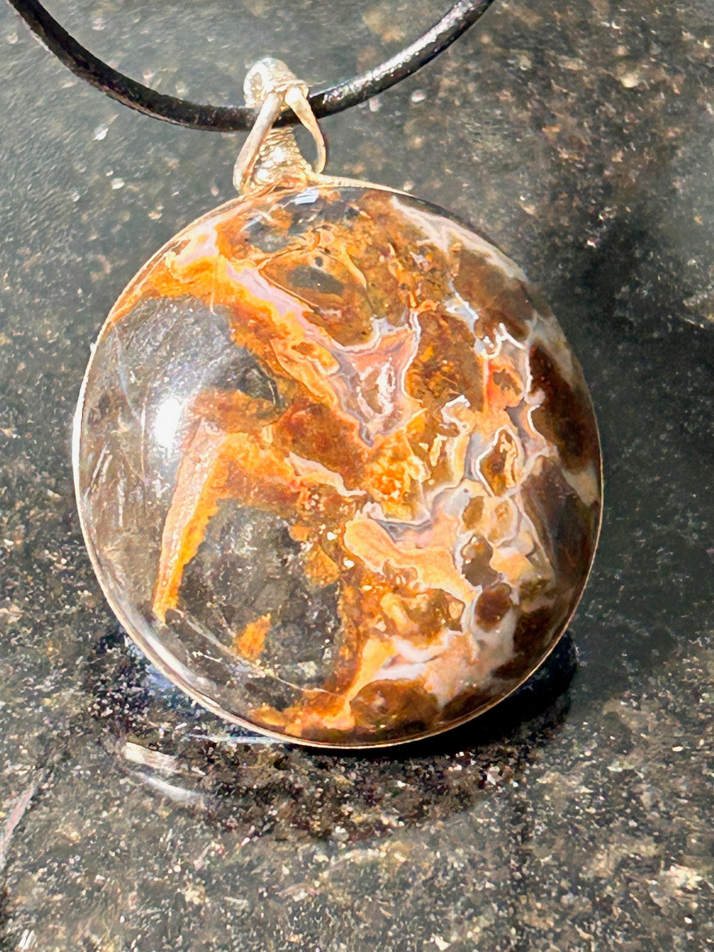 Morro Bay Agate Round Pendant
