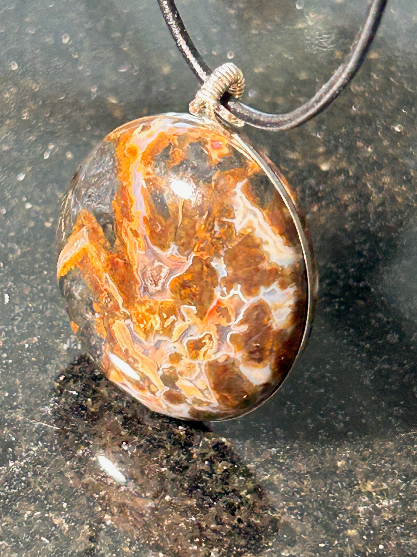 Morro Bay Agate Round Pendant