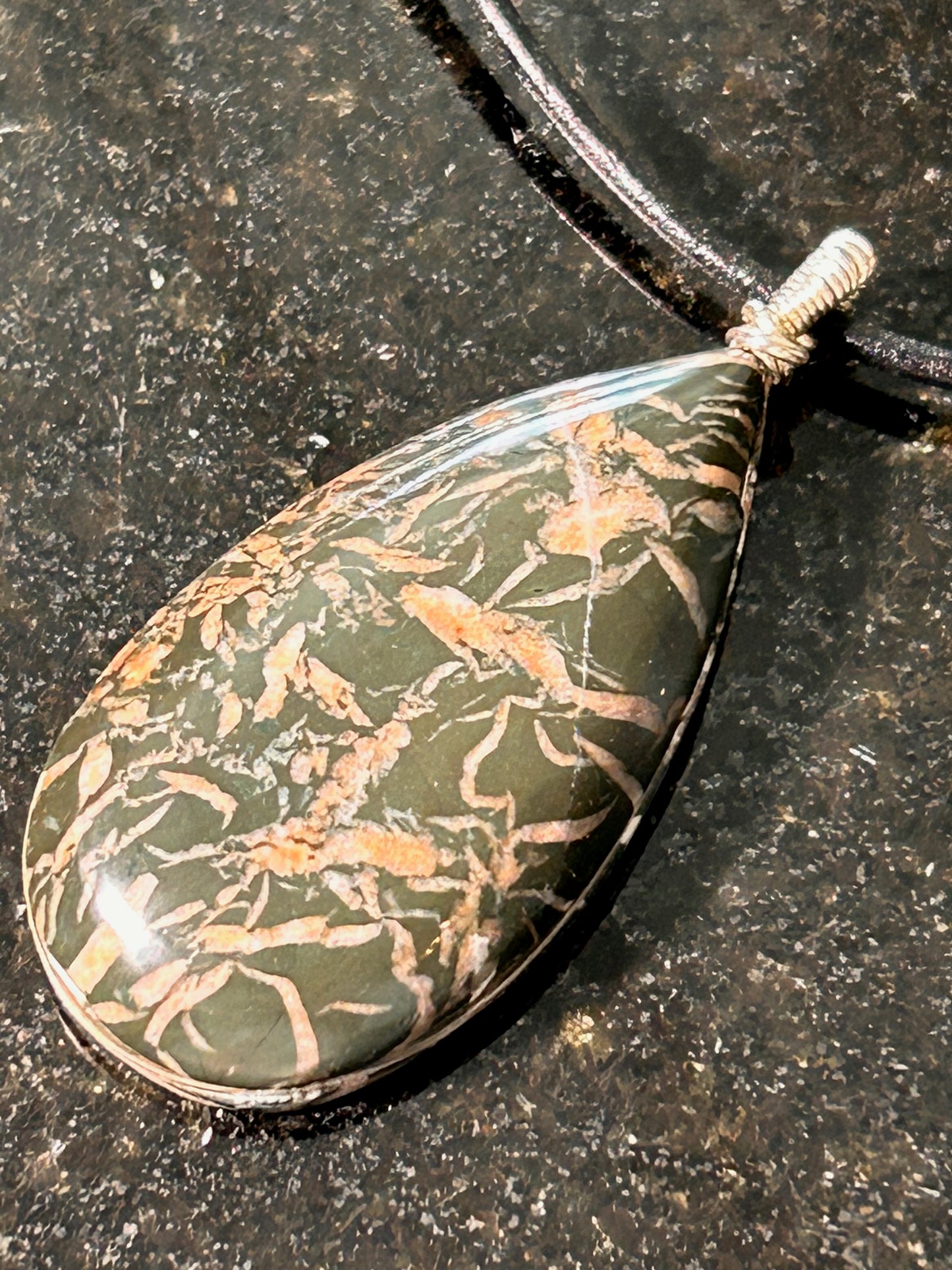 Black Jasper Teardrop Pendant