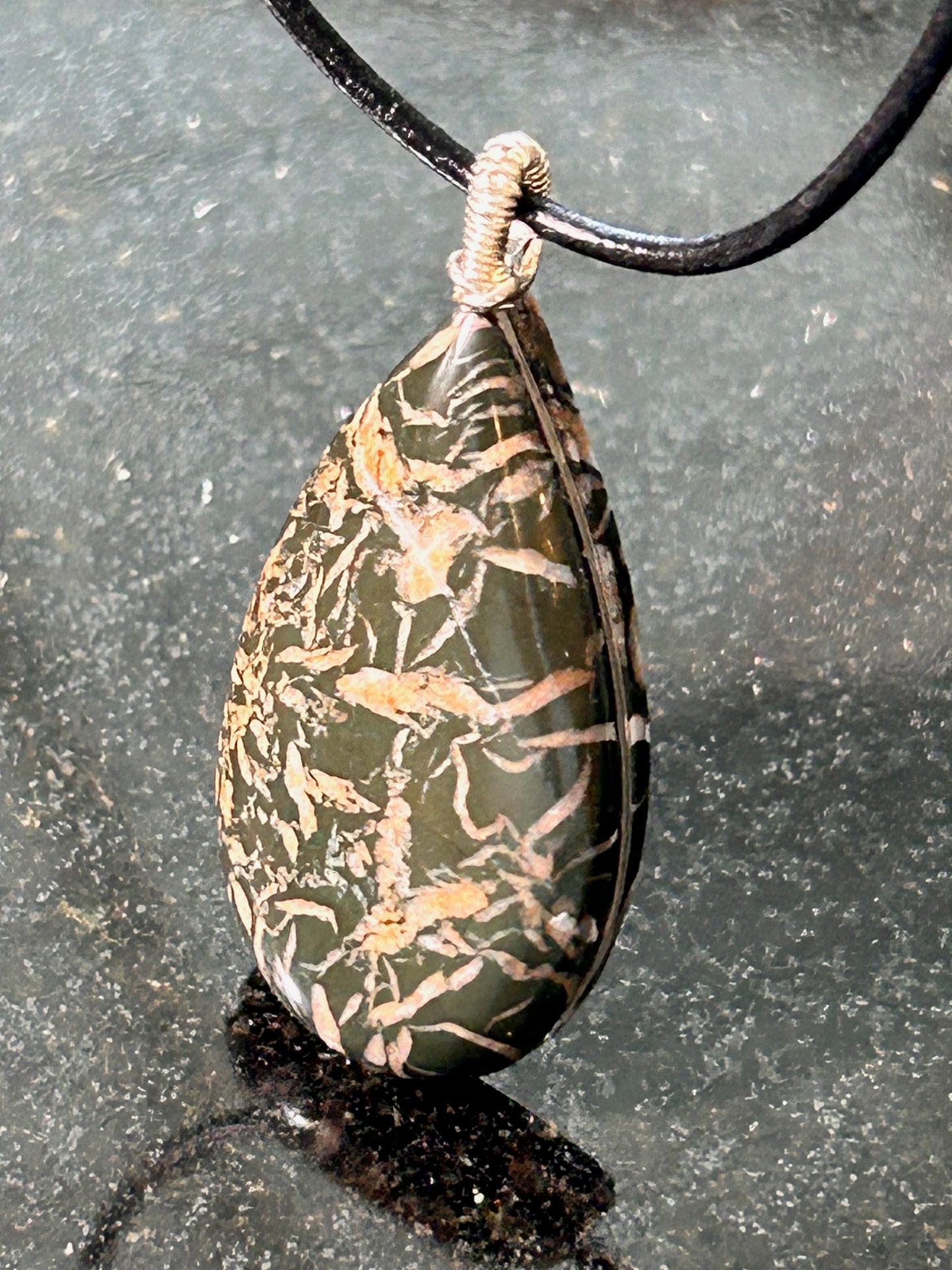 Black Jasper Teardrop Pendant