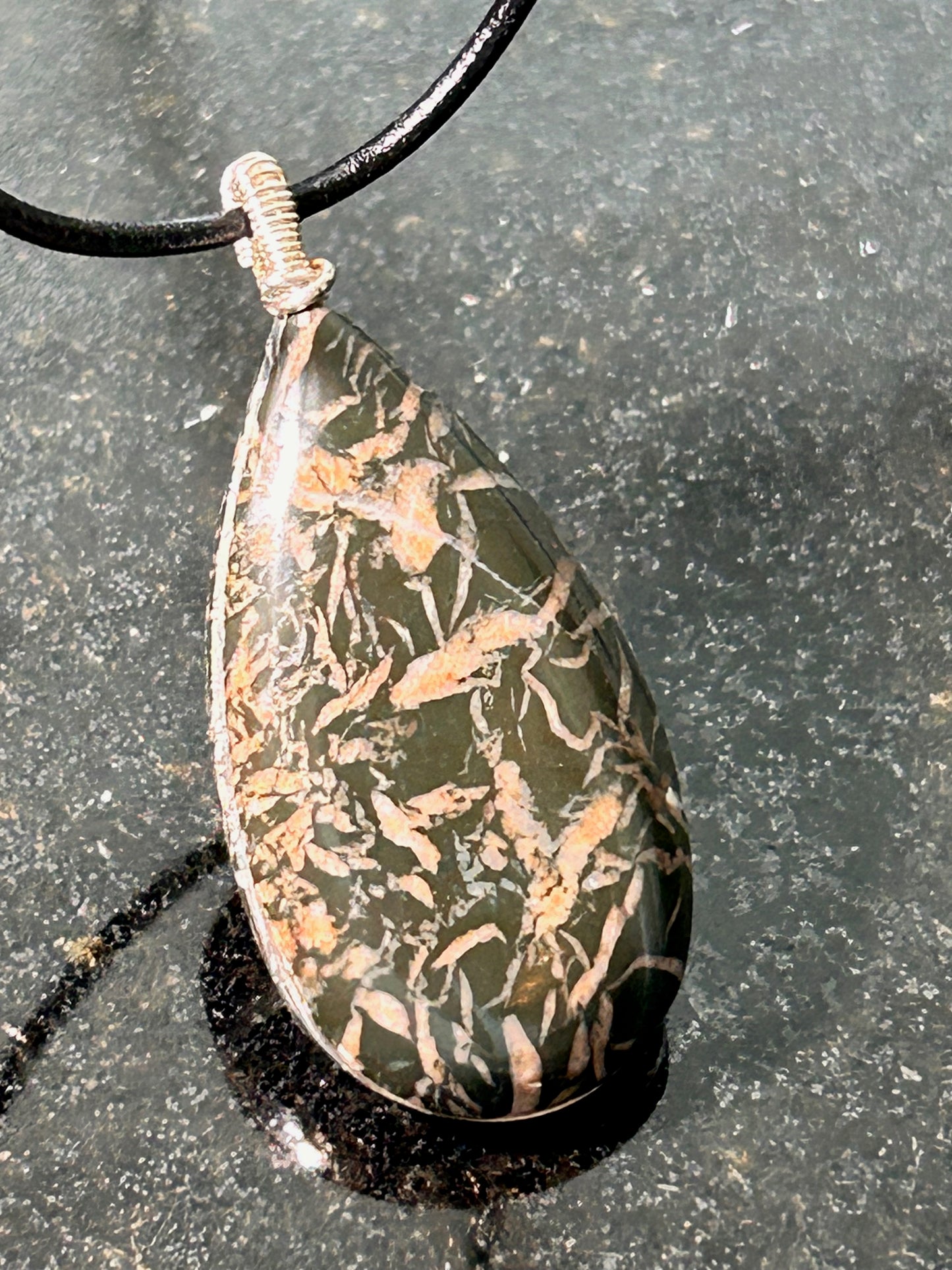 Black Jasper Teardrop Pendant