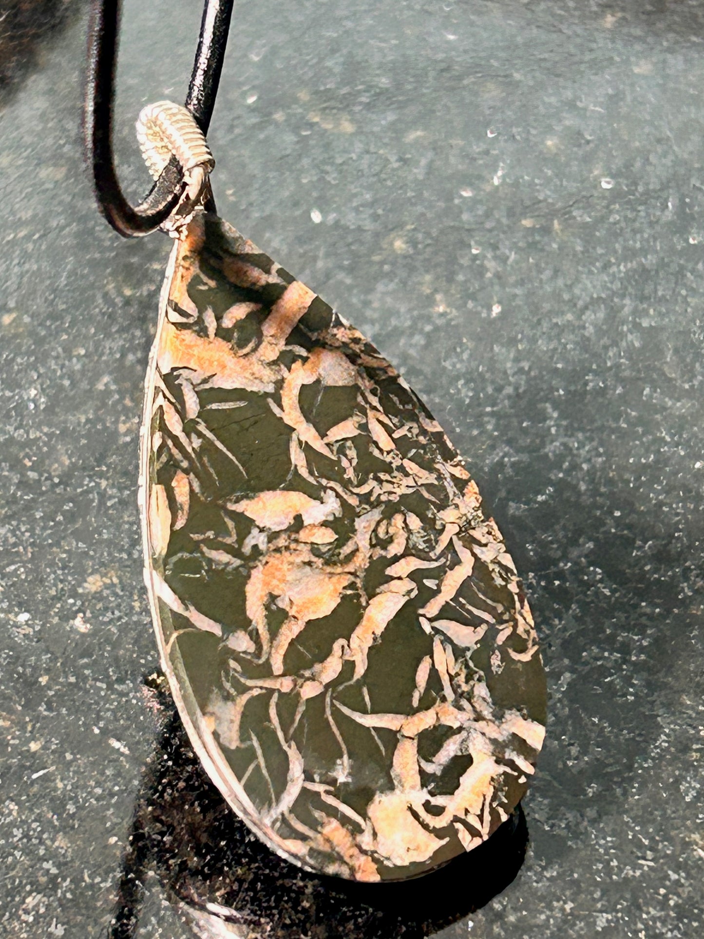 Black Jasper Teardrop Pendant
