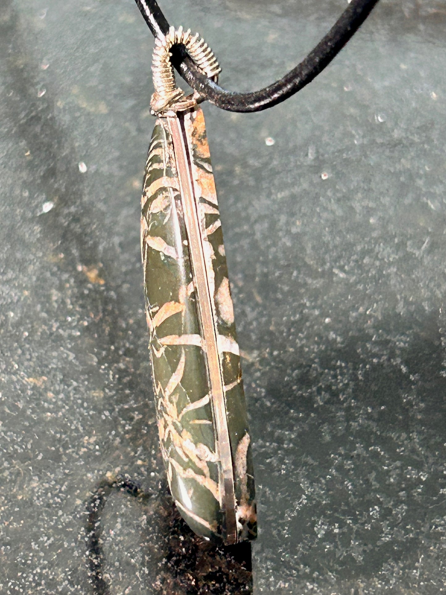 Black Jasper Teardrop Pendant