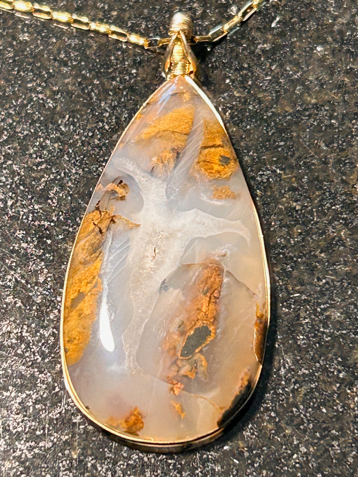 Nipomo Agate Teardrop Pendant