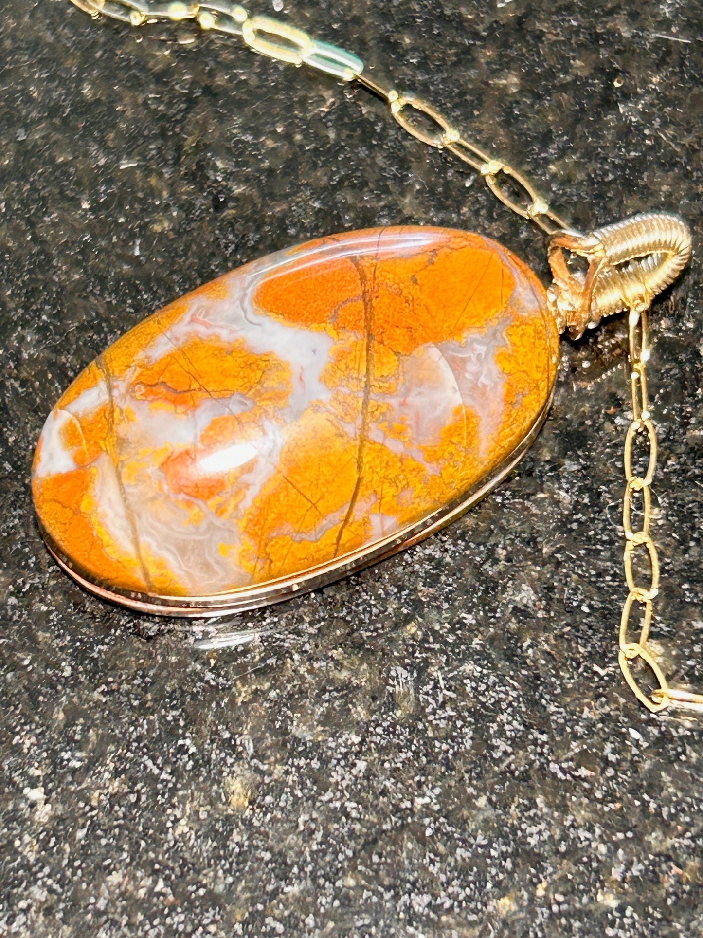 Morro Bay Jasper Agate Oval Pendant
