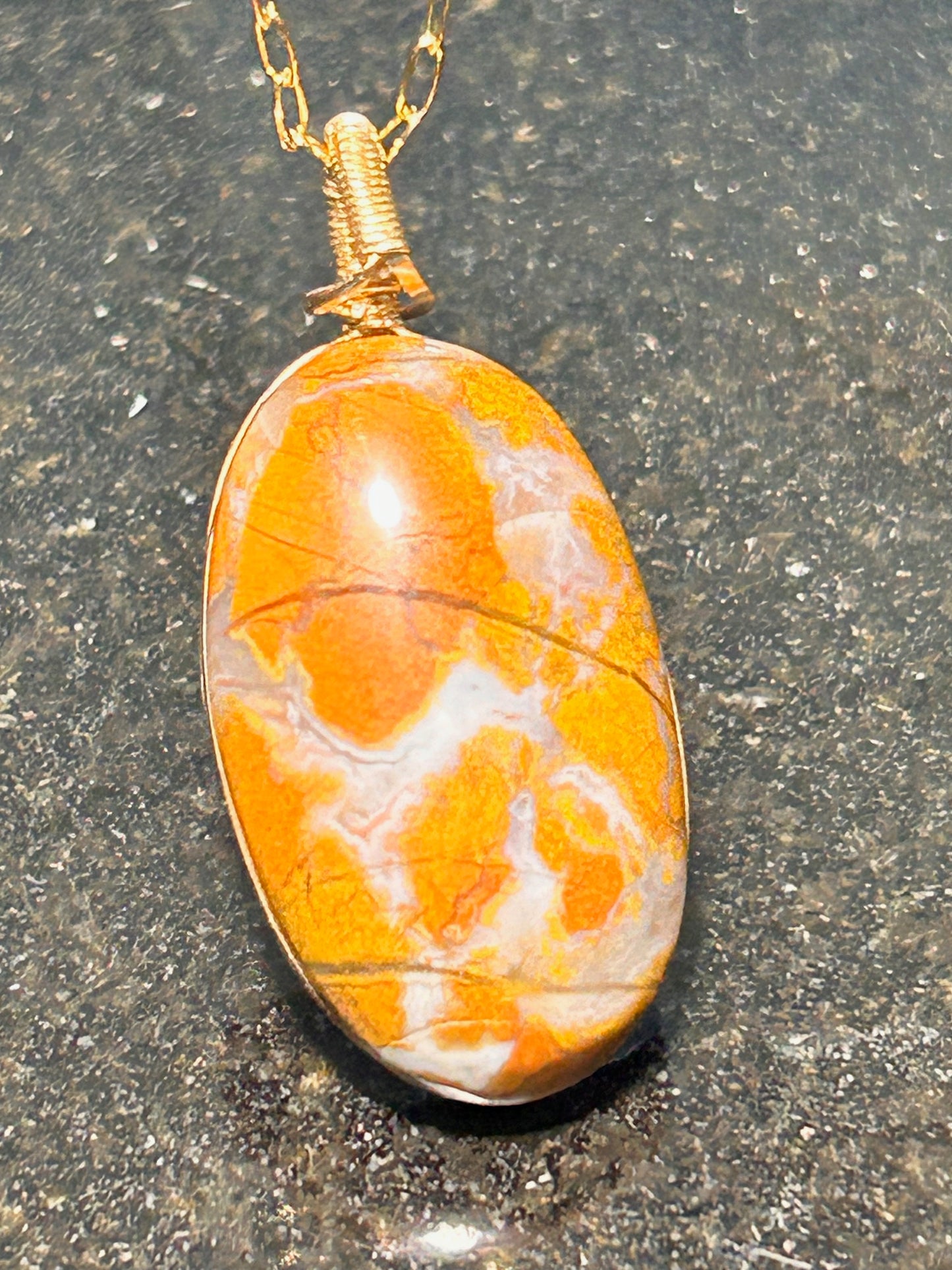 Morro Bay Jasper Agate Oval Pendant