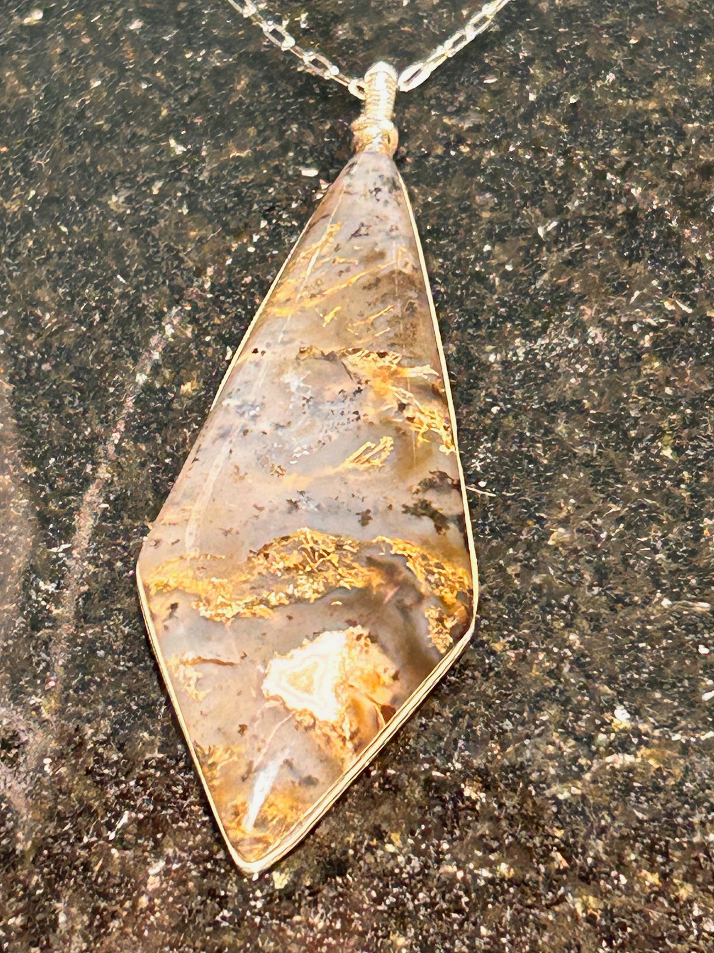 Montana Agate Pendant Spear Pendant