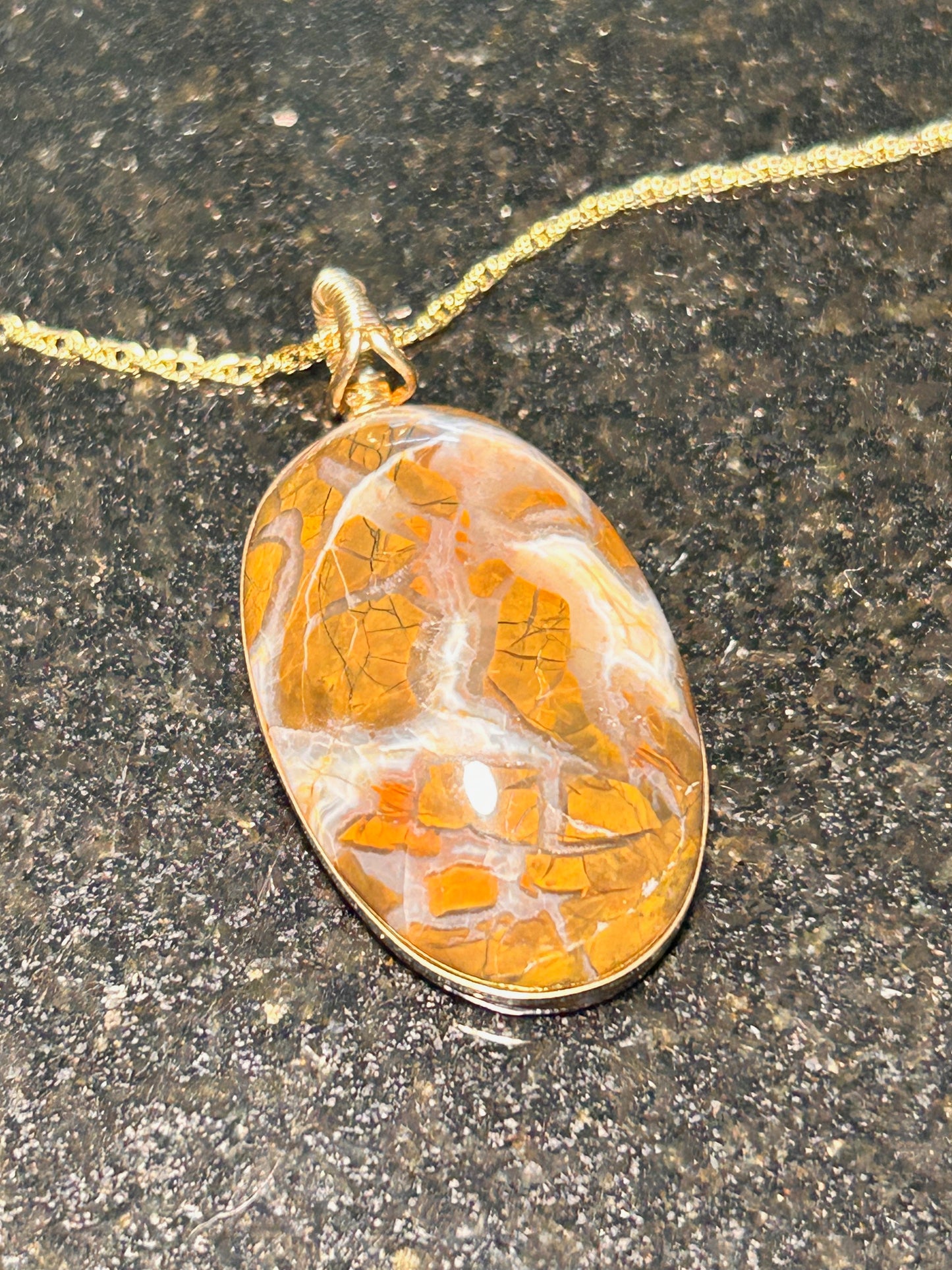 Morro Bay Jasper Agate Oval Pendant