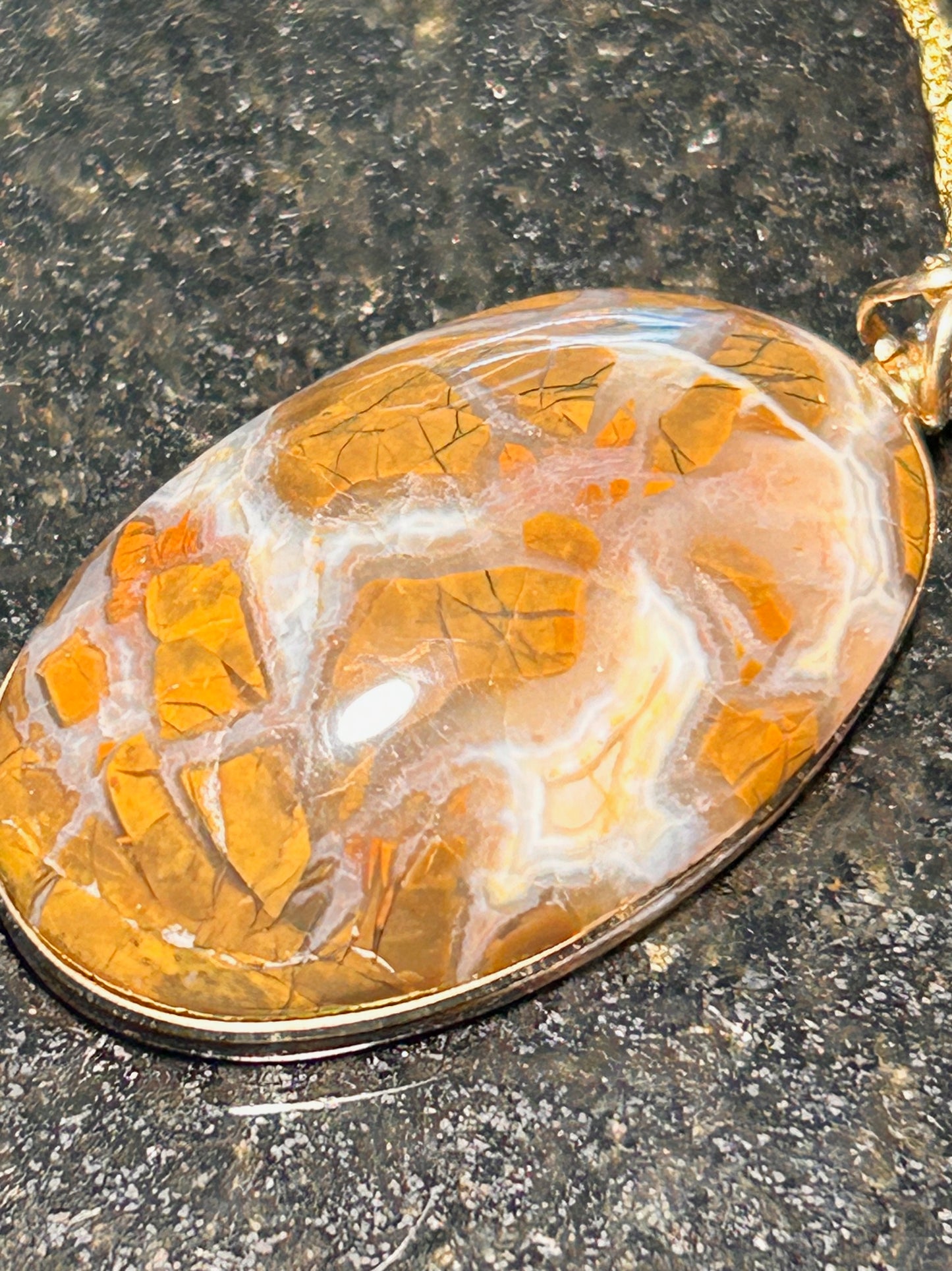Morro Bay Jasper Agate Oval Pendant