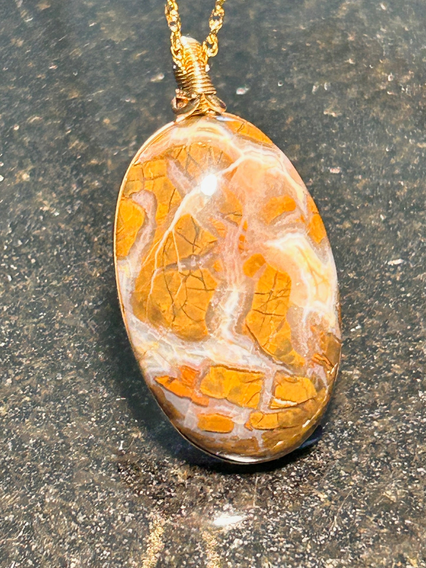 Morro Bay Jasper Agate Oval Pendant