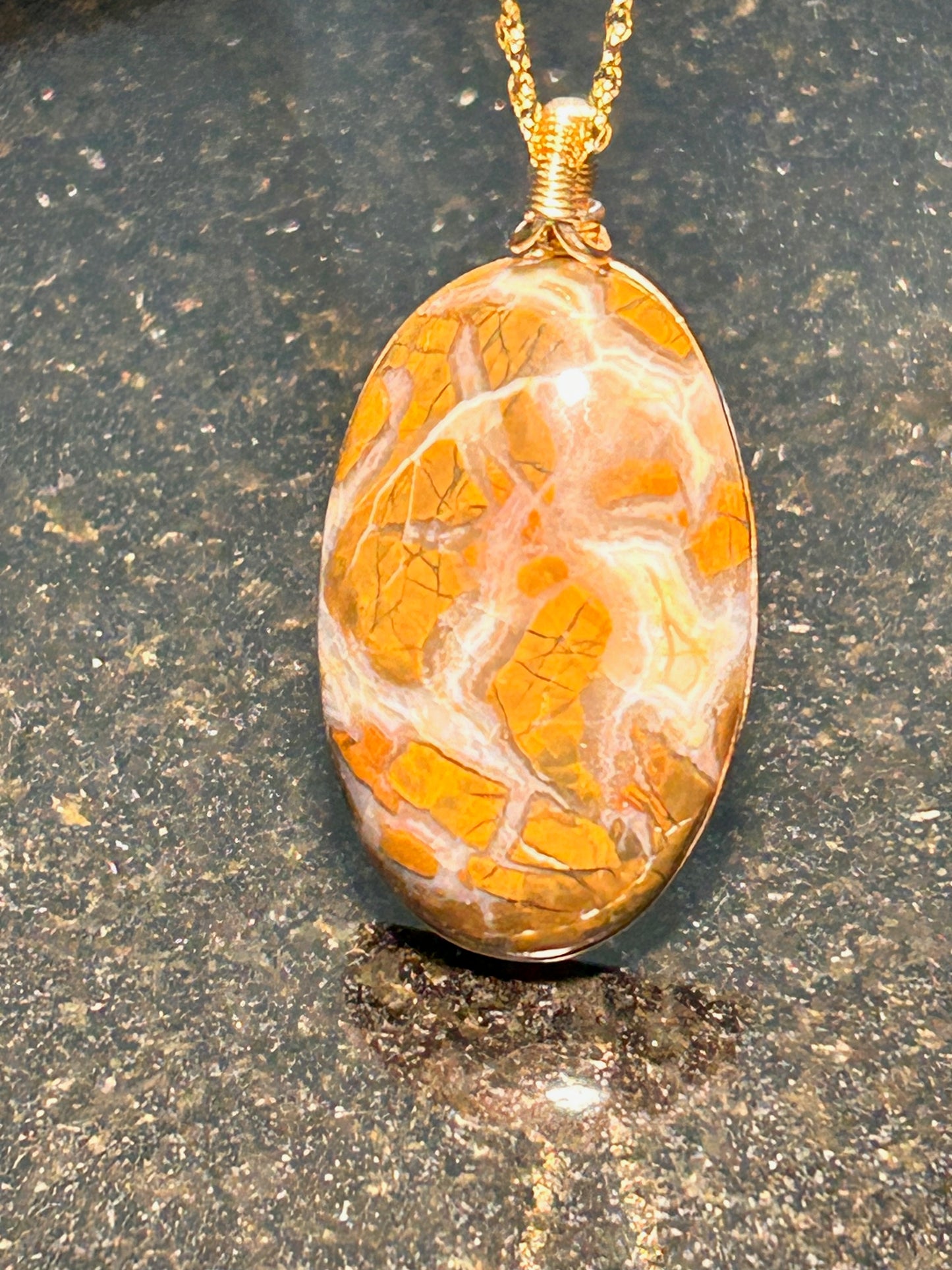 Morro Bay Jasper Agate Oval Pendant