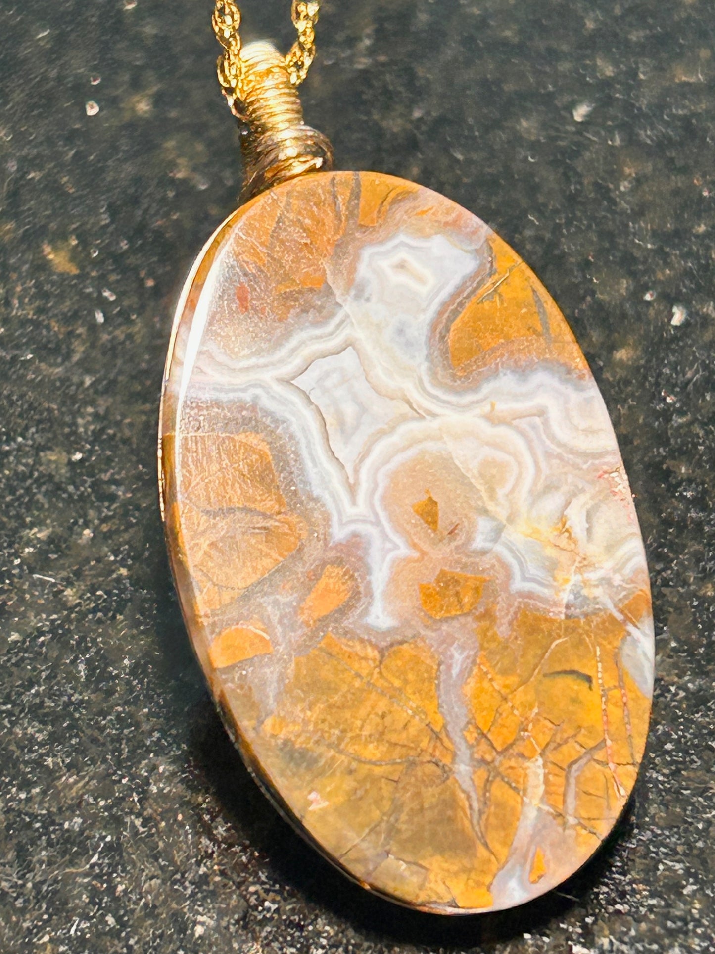 Morro Bay Jasper Agate Oval Pendant