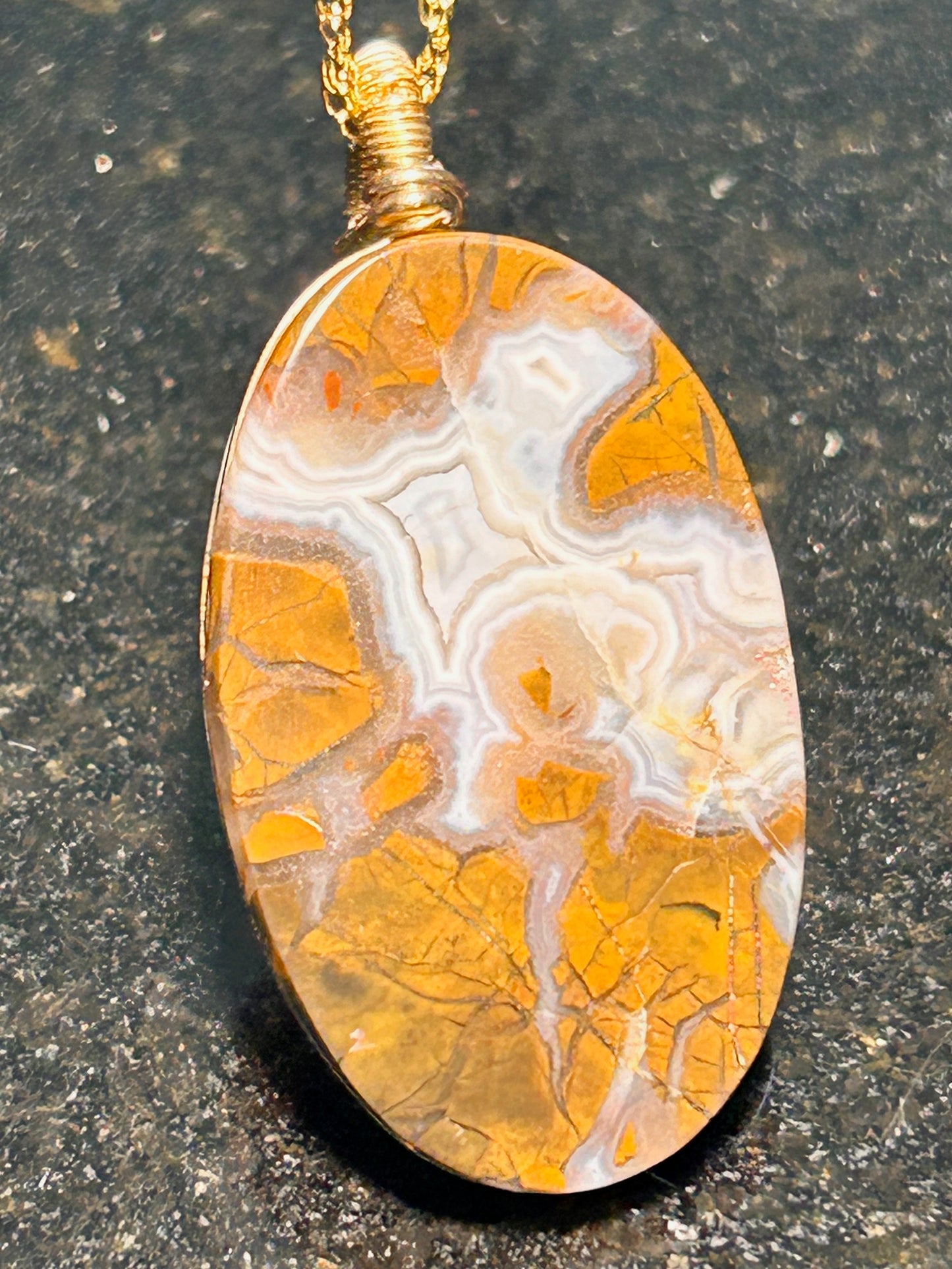 Morro Bay Jasper Agate Oval Pendant