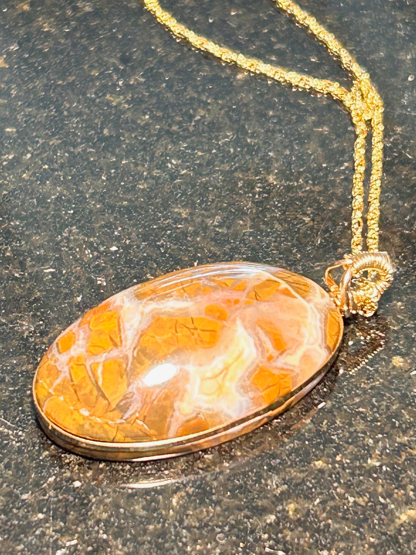 Morro Bay Jasper Agate Oval Pendant