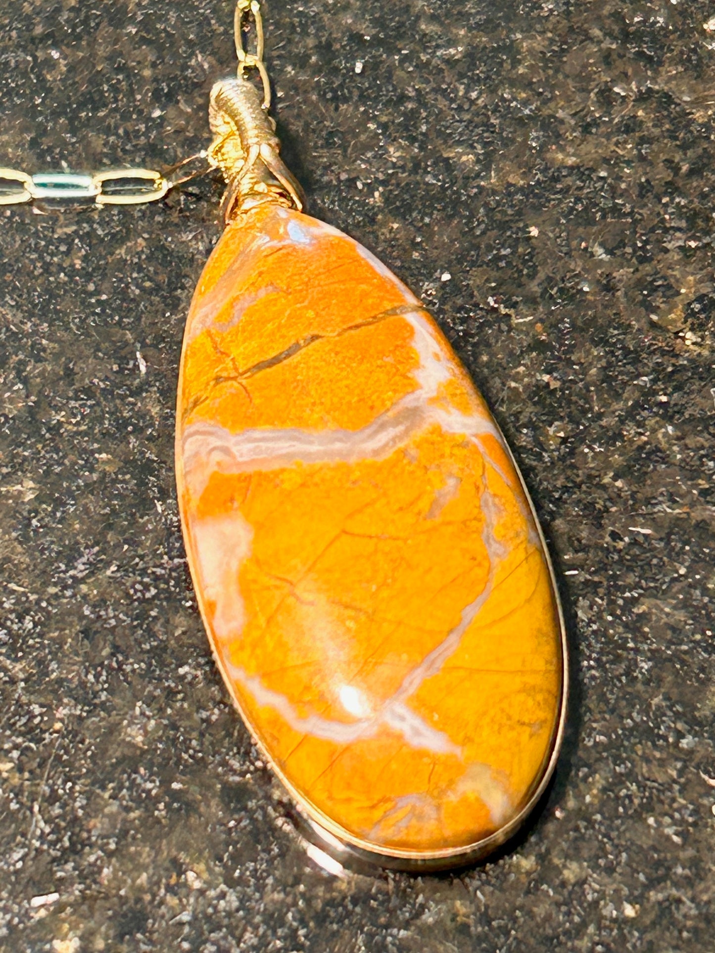 Cayucos Creek Jasper Agate Oval Pendant