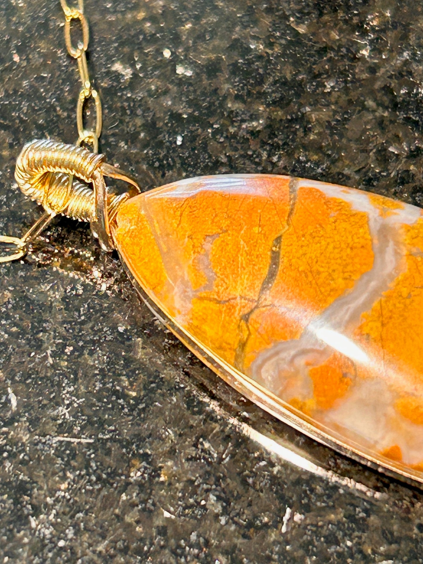 Cayucos Creek Jasper Agate Oval Pendant