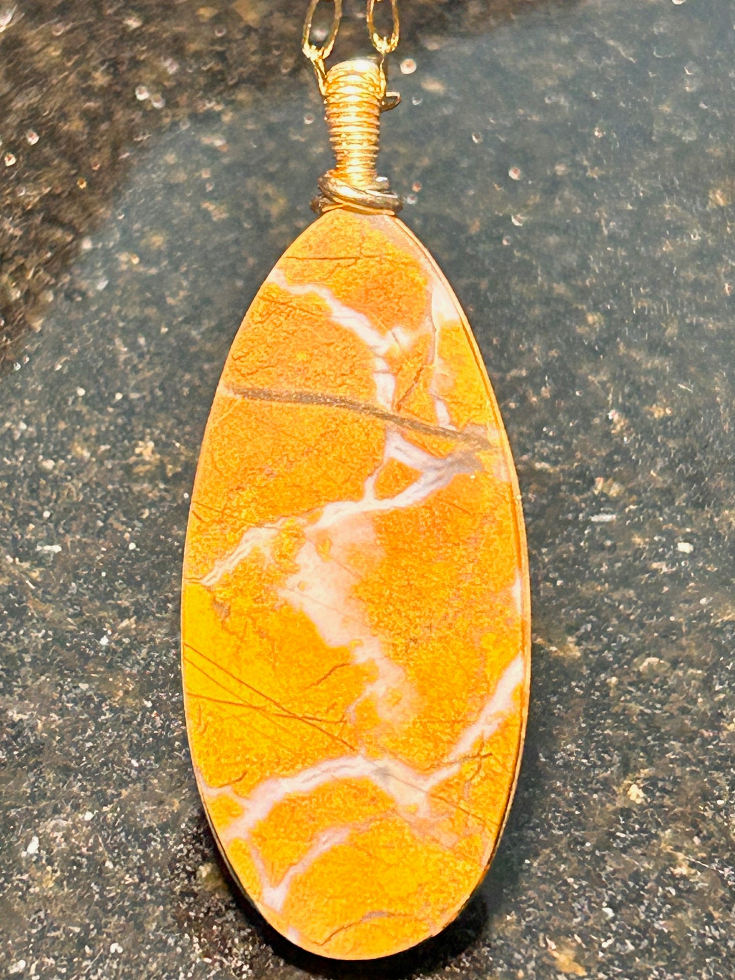Cayucos Creek Jasper Agate Oval Pendant
