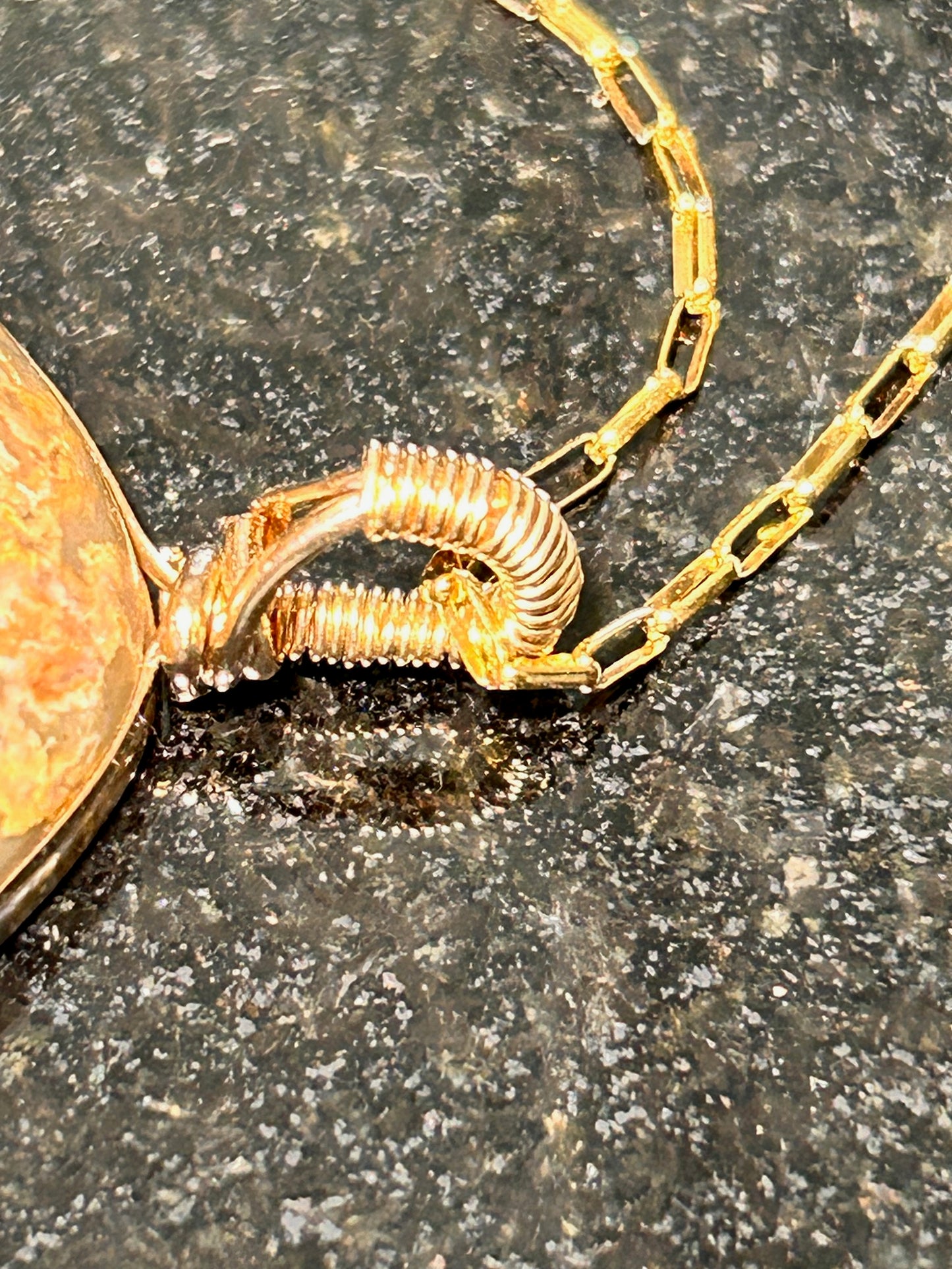 Mushroom Rhyolite Triangle Pendant