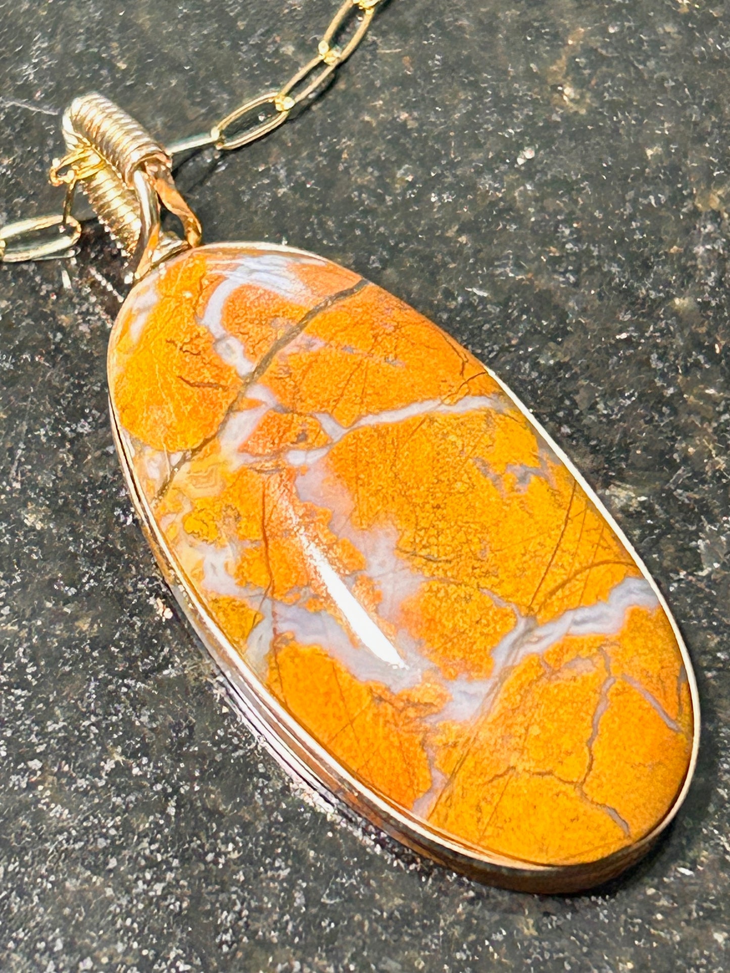 Cayucos Creek Jasper Agate Oval Pendant