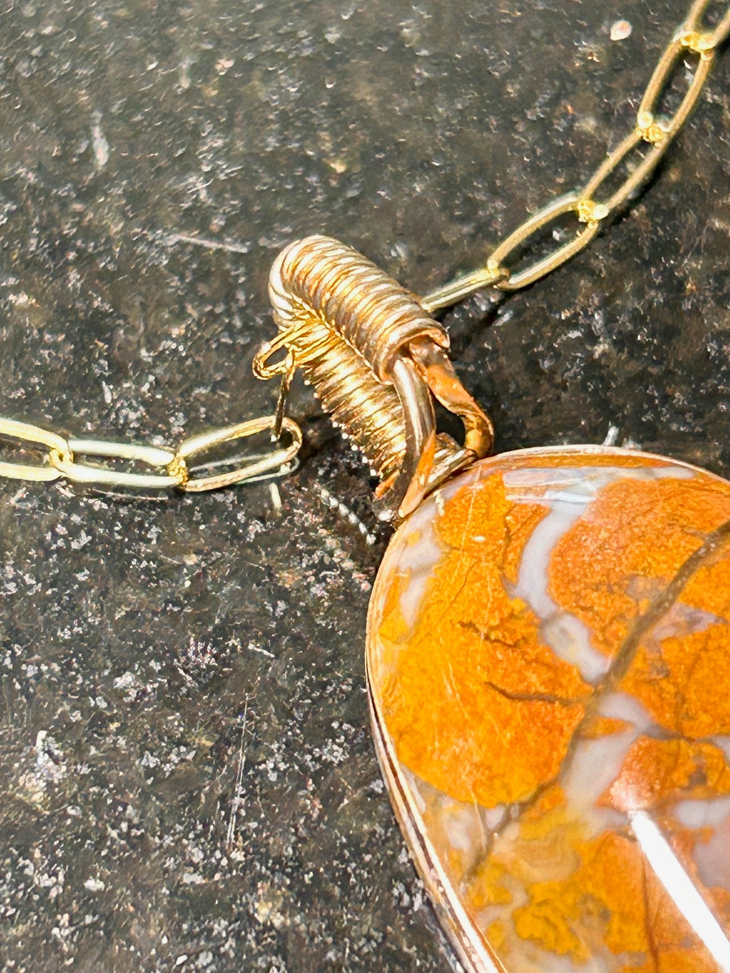 Cayucos Creek Jasper Agate Oval Pendant
