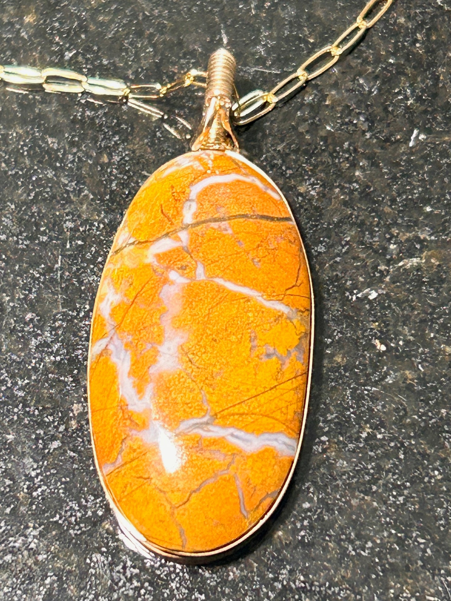 Cayucos Creek Jasper Agate Oval Pendant