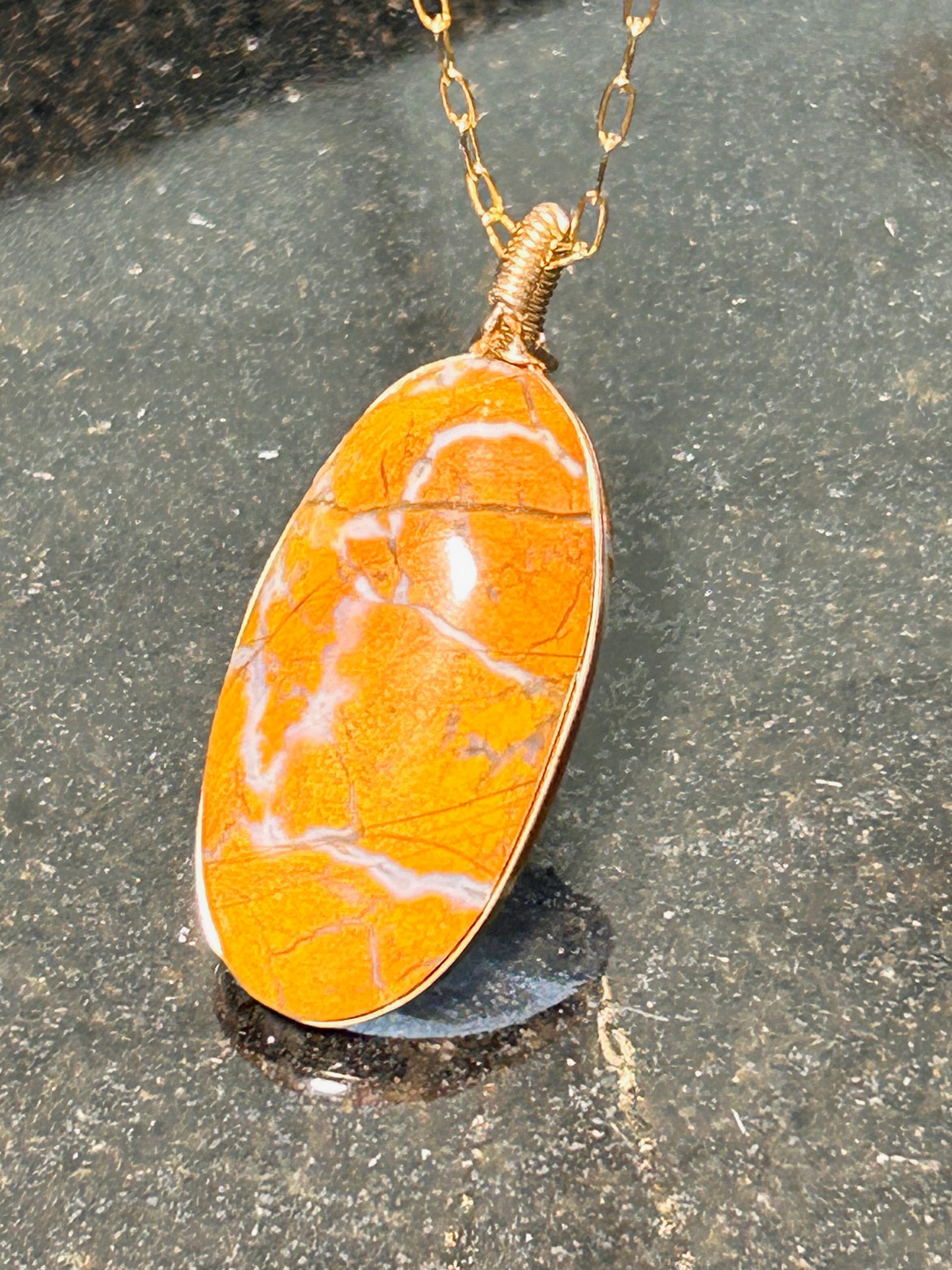 Cayucos Creek Jasper Agate Oval Pendant