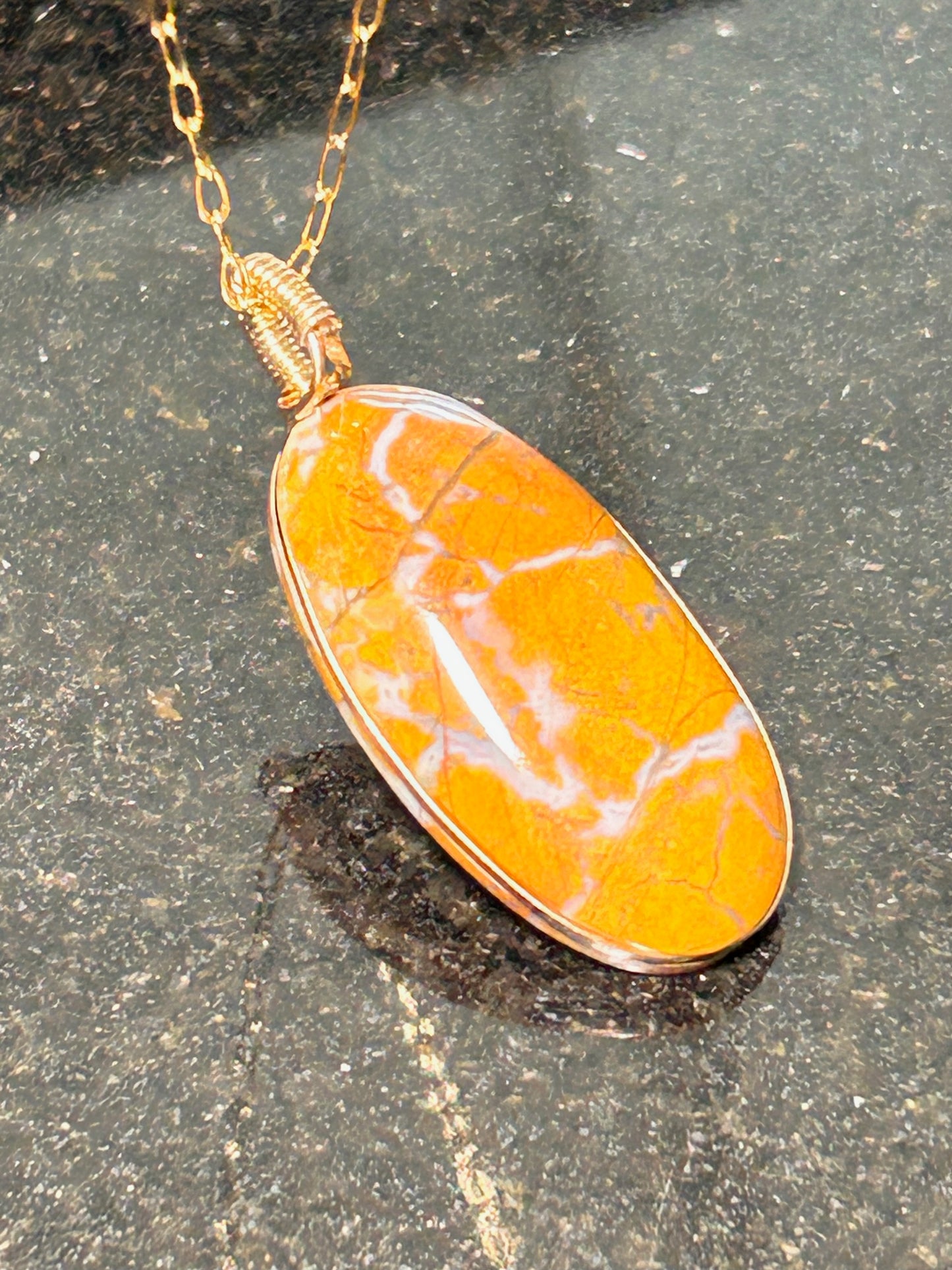 Cayucos Creek Jasper Agate Oval Pendant