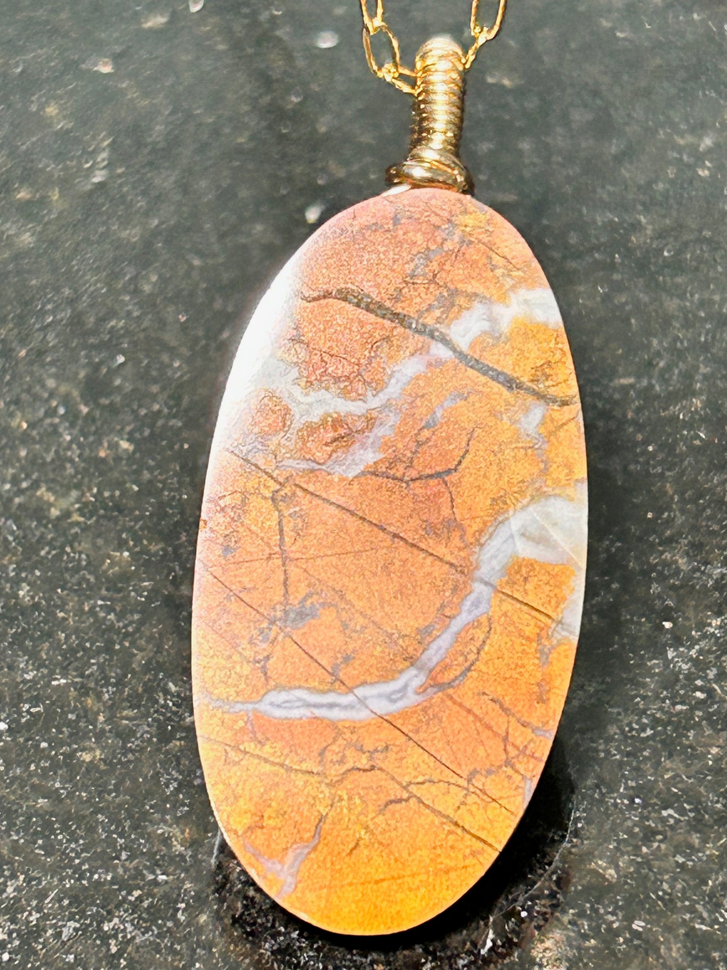Cayucos Creek Jasper Agate Oval Pendant