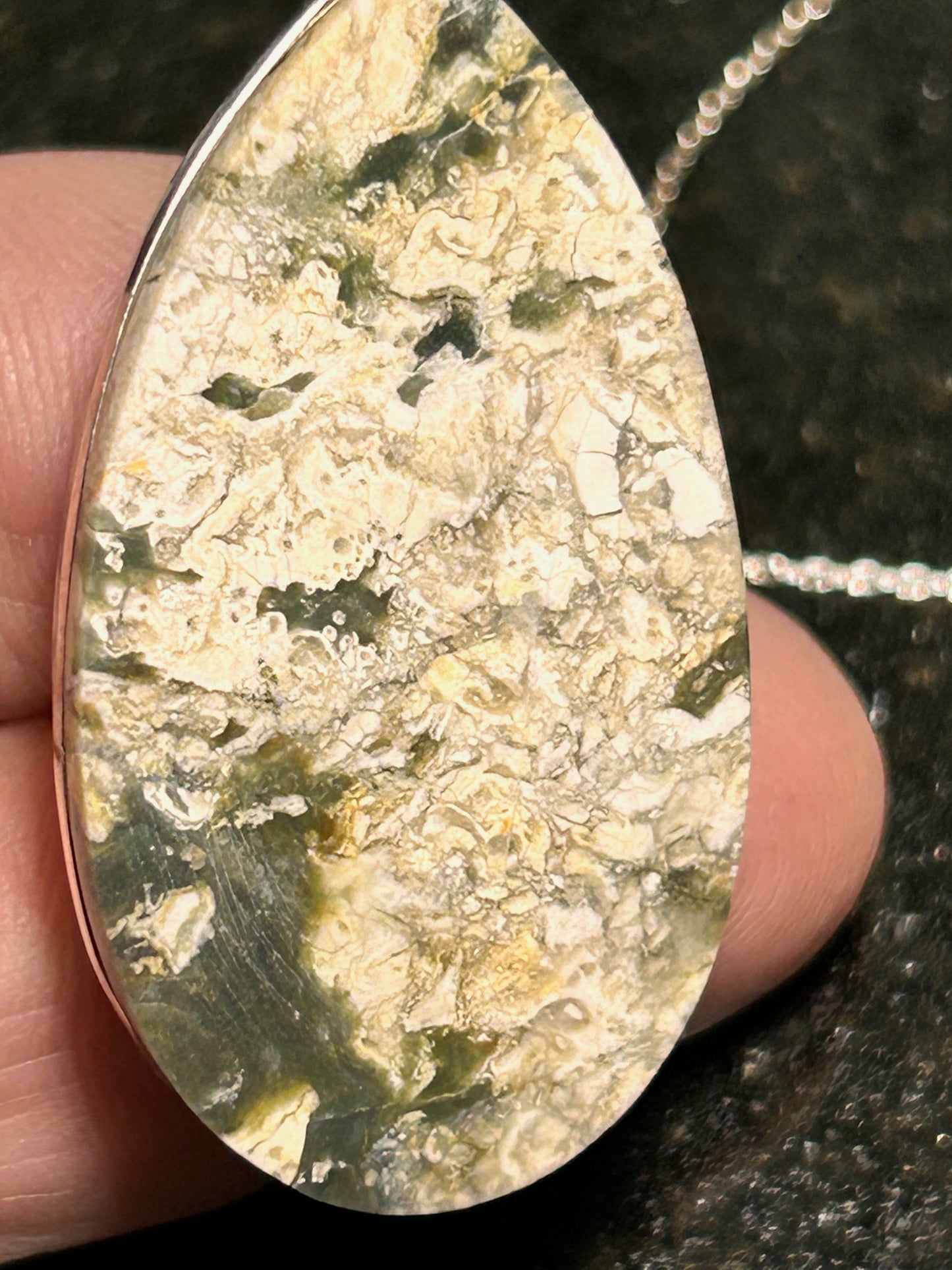Mushroom Rhyolite Teardrop Pendant