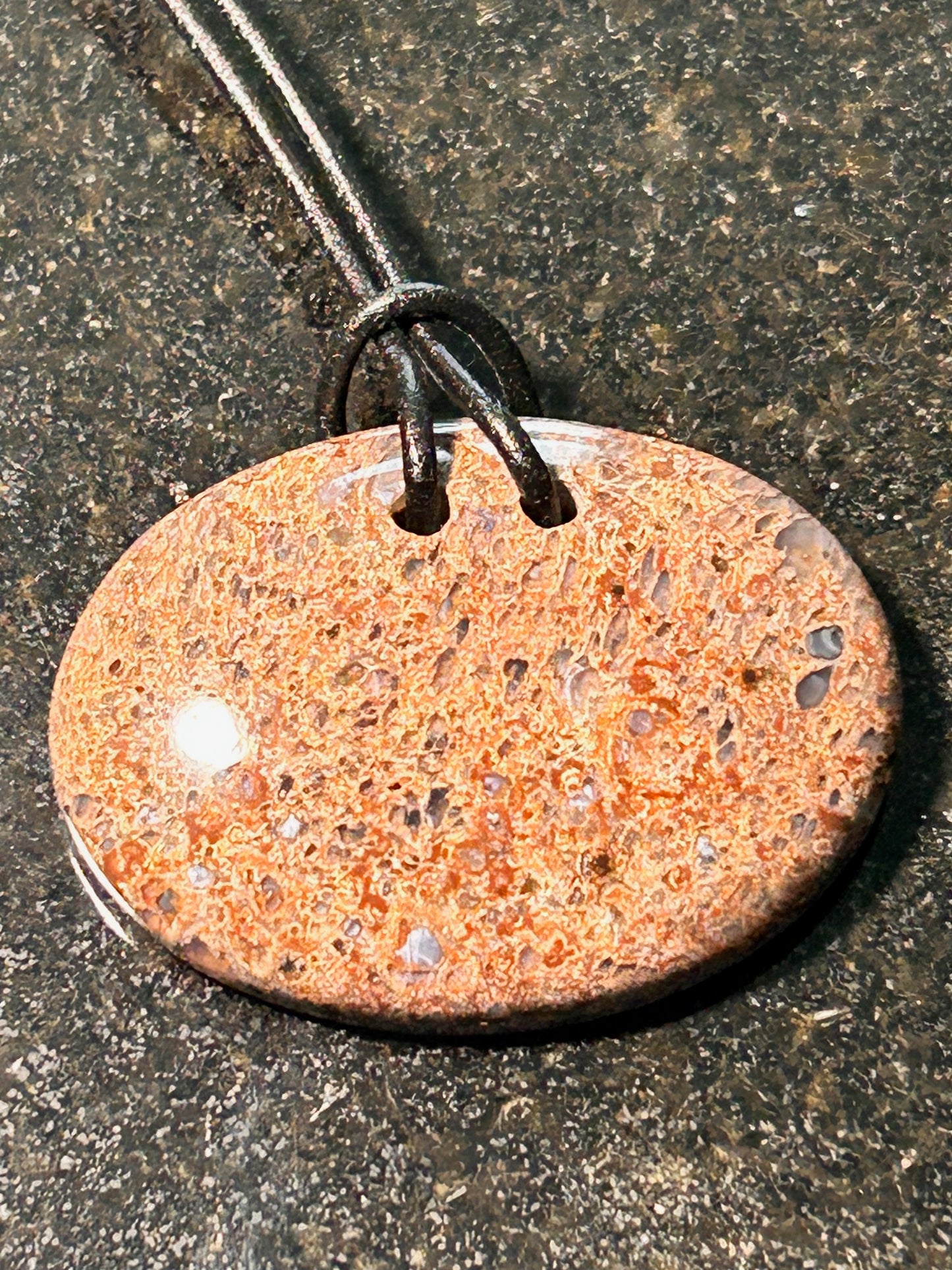 Agatized Rhyolite Oval Pendant