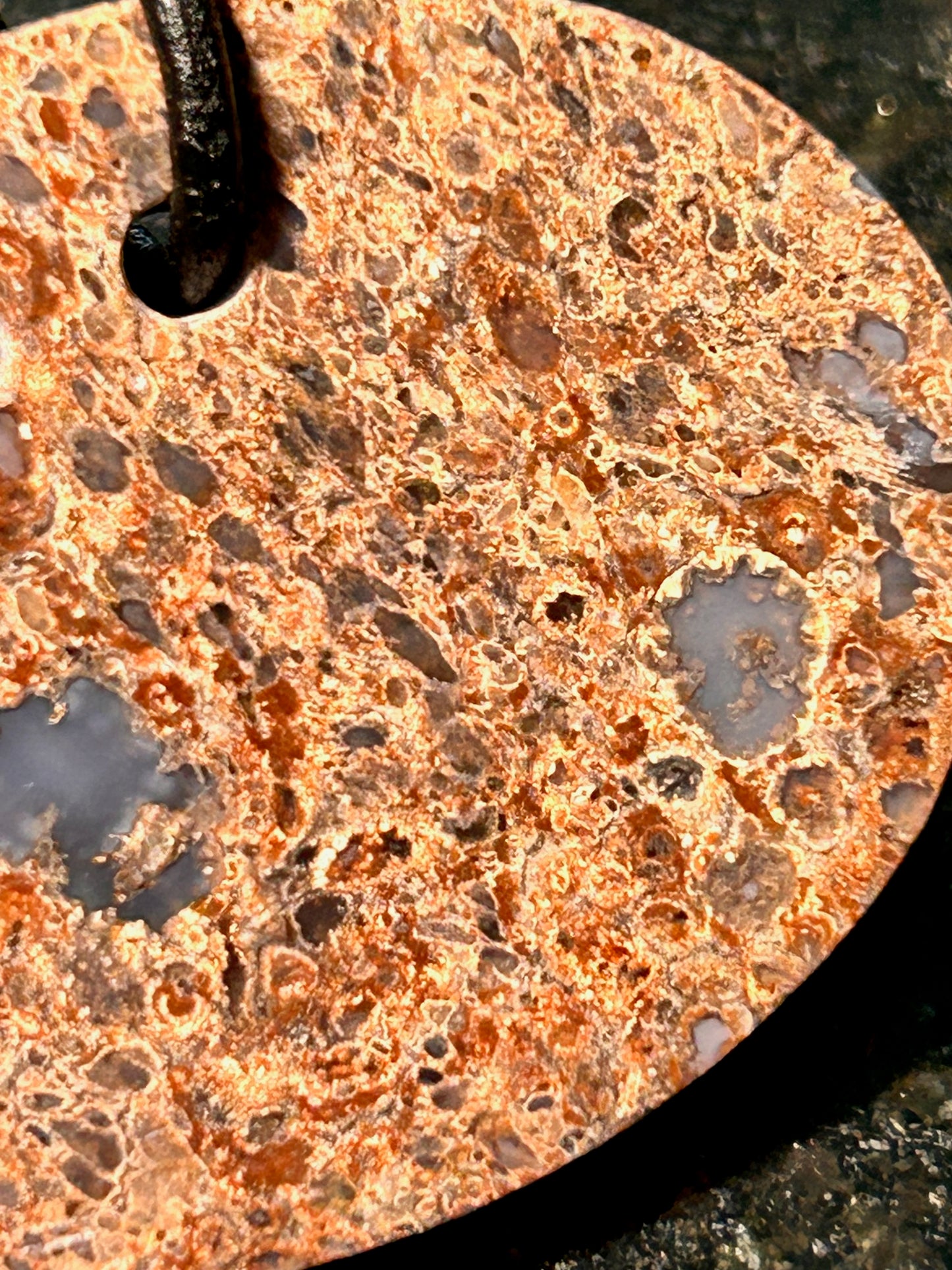 Agatized Rhyolite Oval Pendant