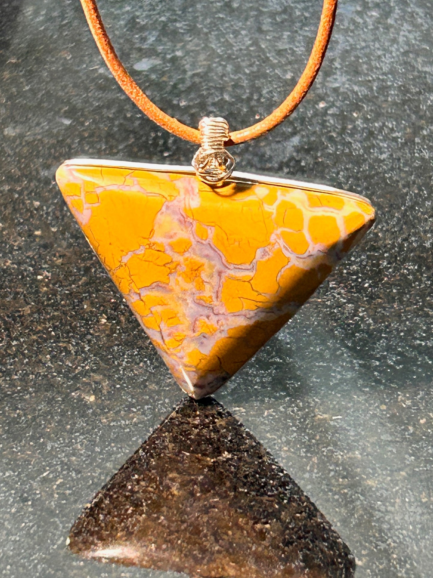 Stone Canyon Jasper Agate Triangle Pendant