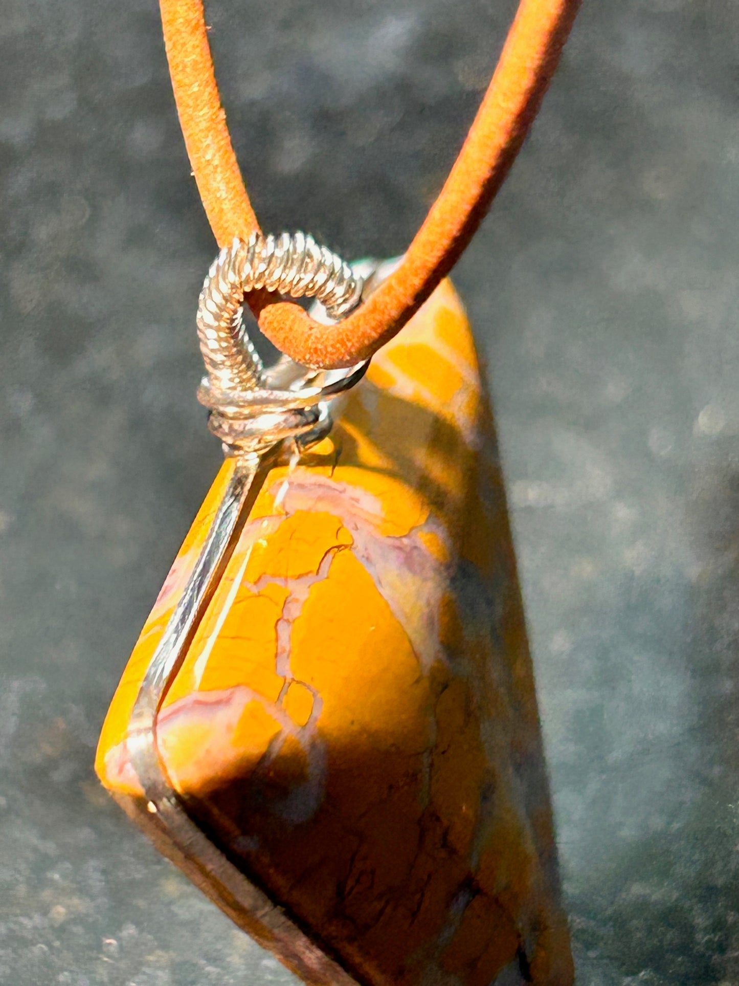 Stone Canyon Jasper Agate Triangle Pendant