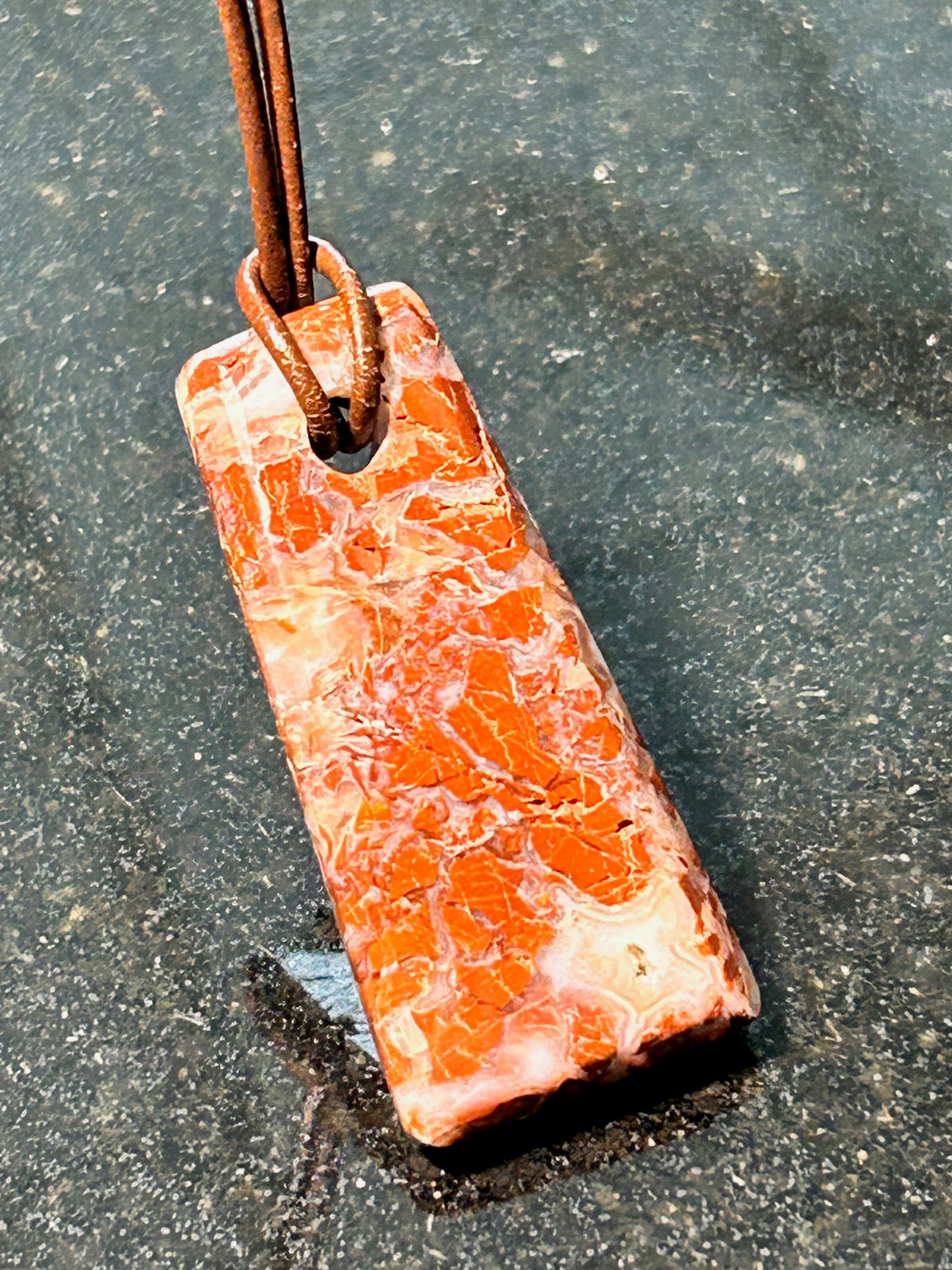 Prefumo Creek Red Jasper Agate Ladder Pendant