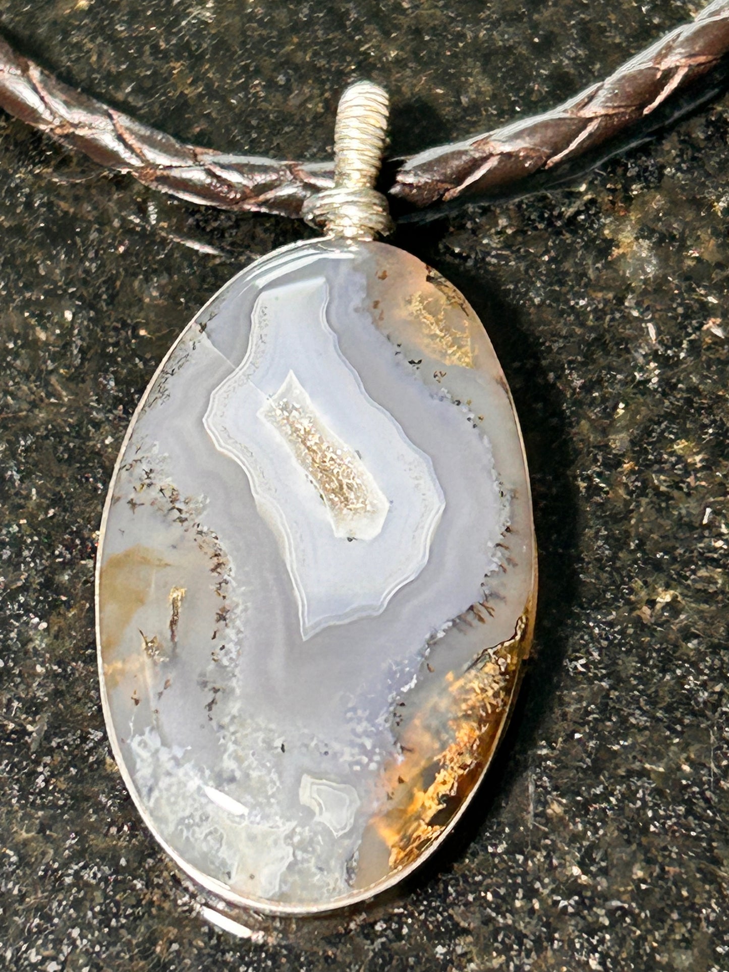Montana Agate Oval Pendant