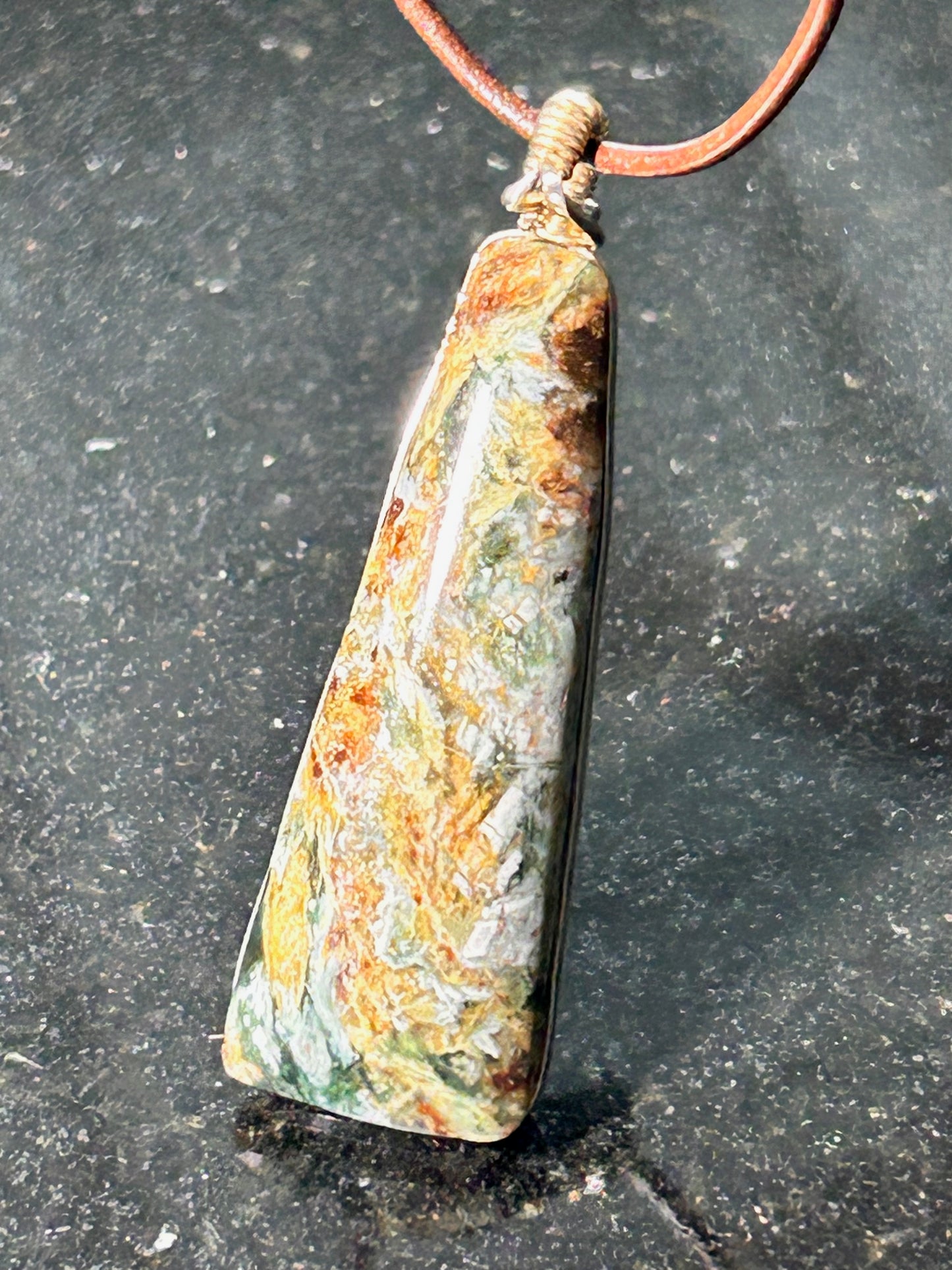 Plasma Agate Ladder Pendant