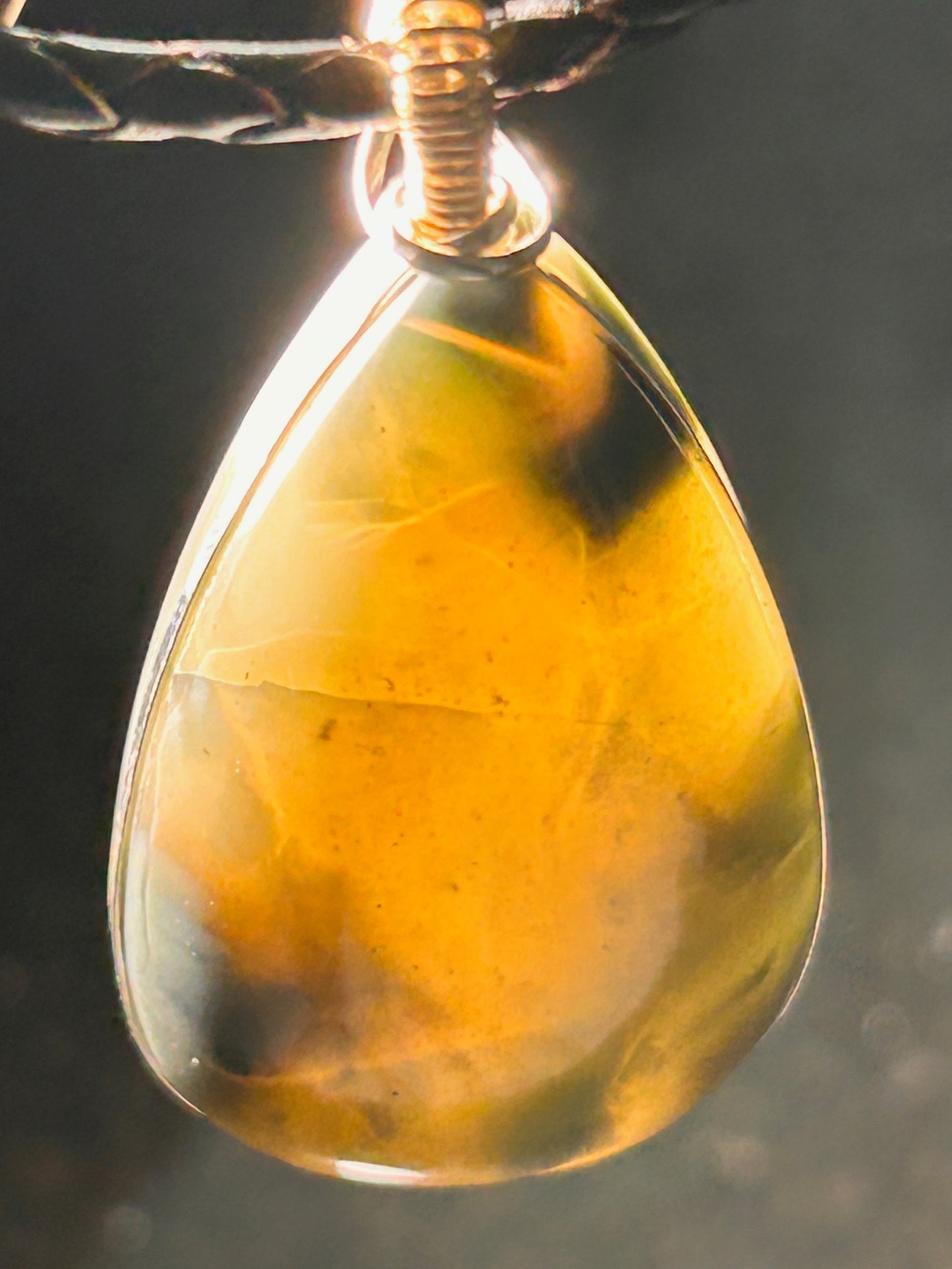 Nipomo Creek Chalcedony Teardrop Pendant