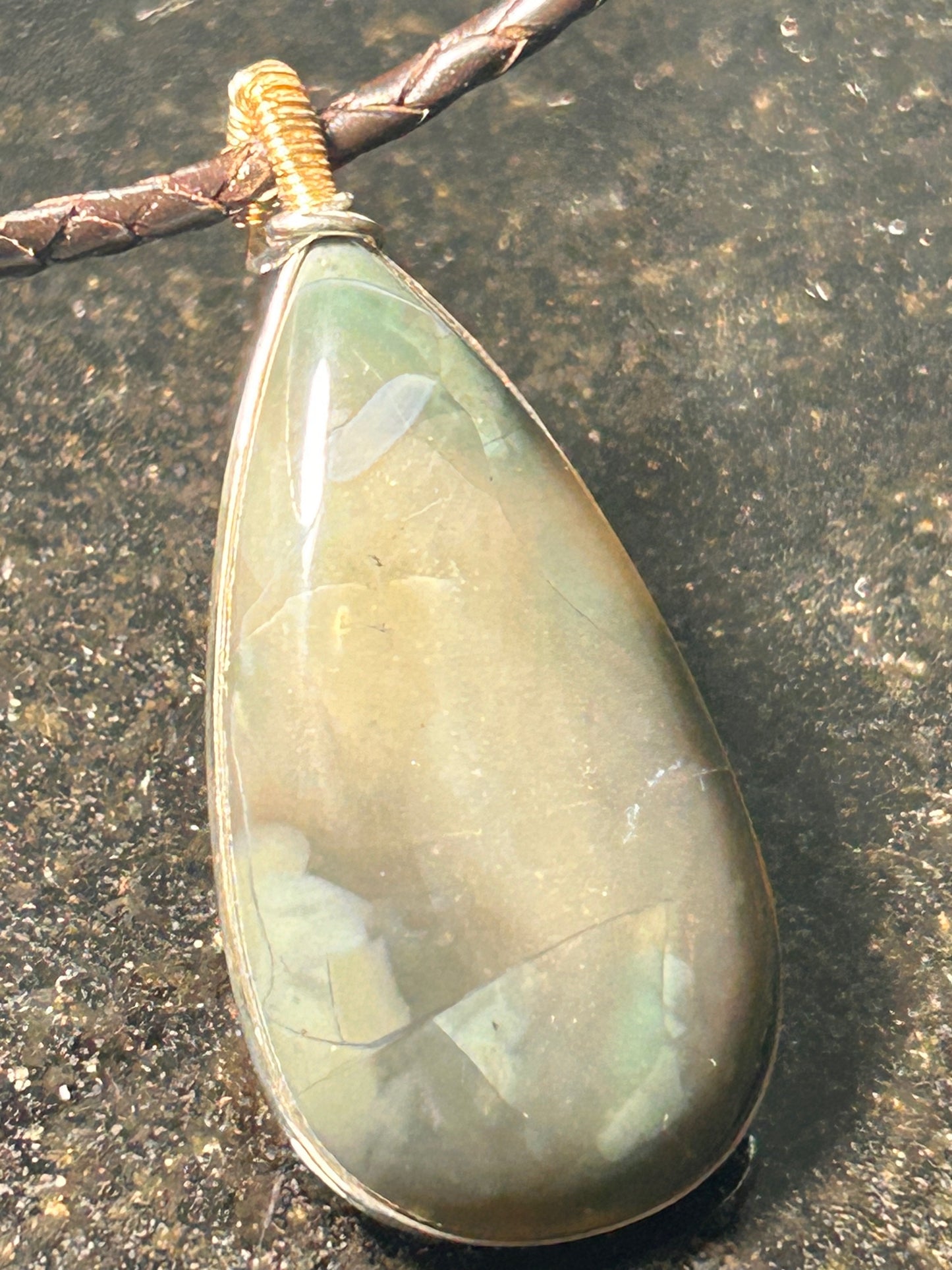 Nipomo Creek Chalcedony Teardrop Pendant