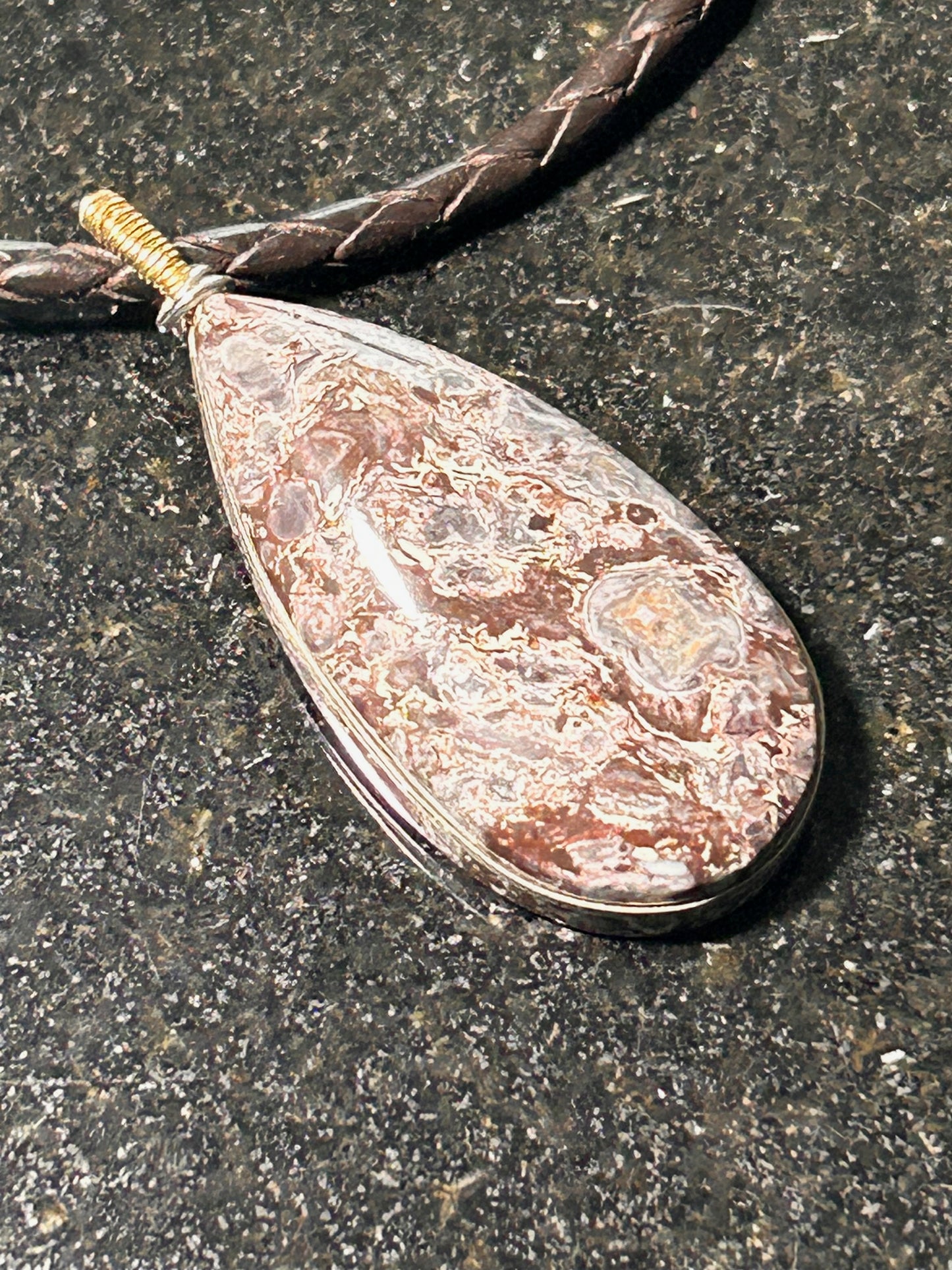 Purple Rhyolite Oval Pendant