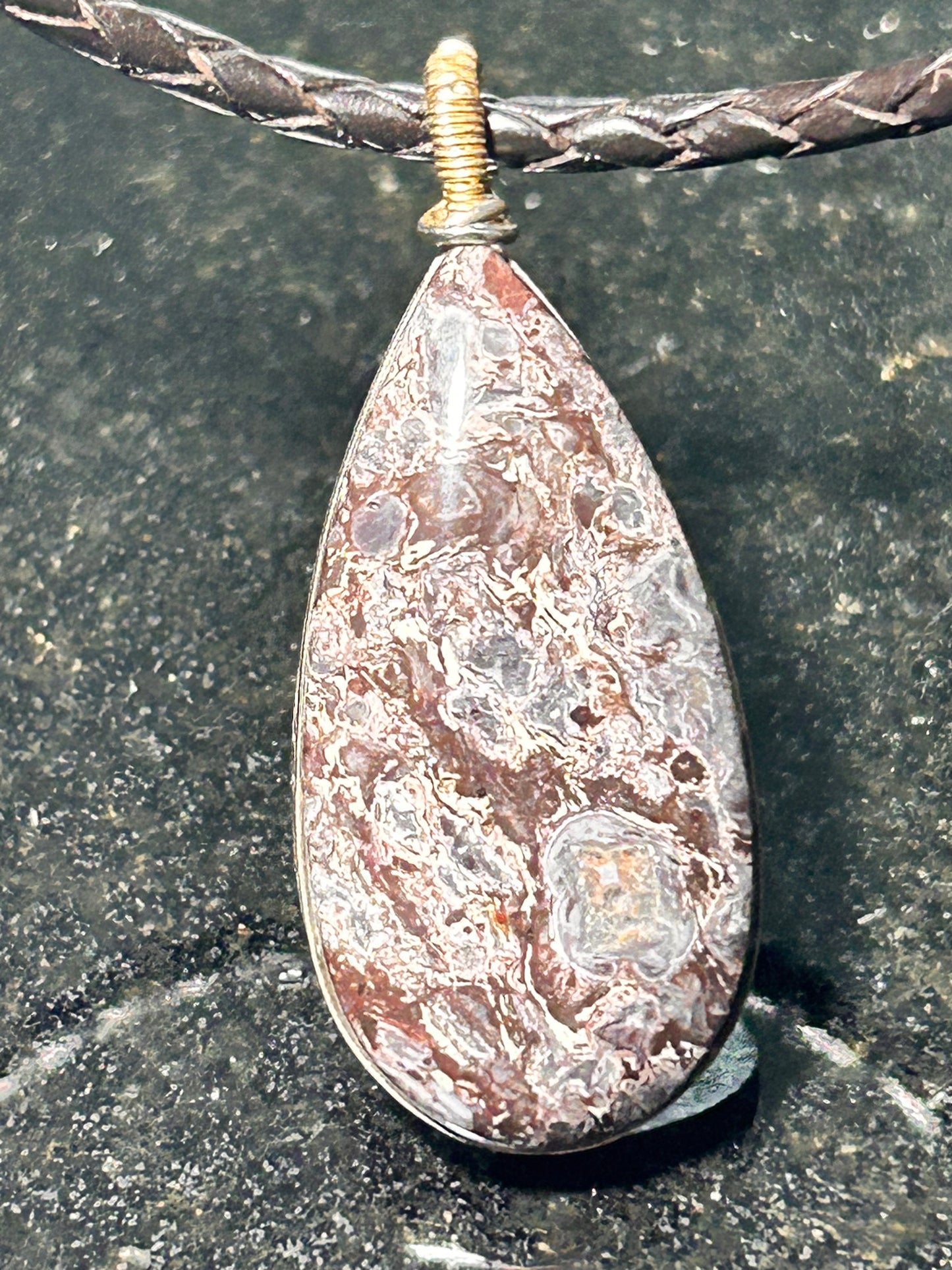 Purple Rhyolite Oval Pendant