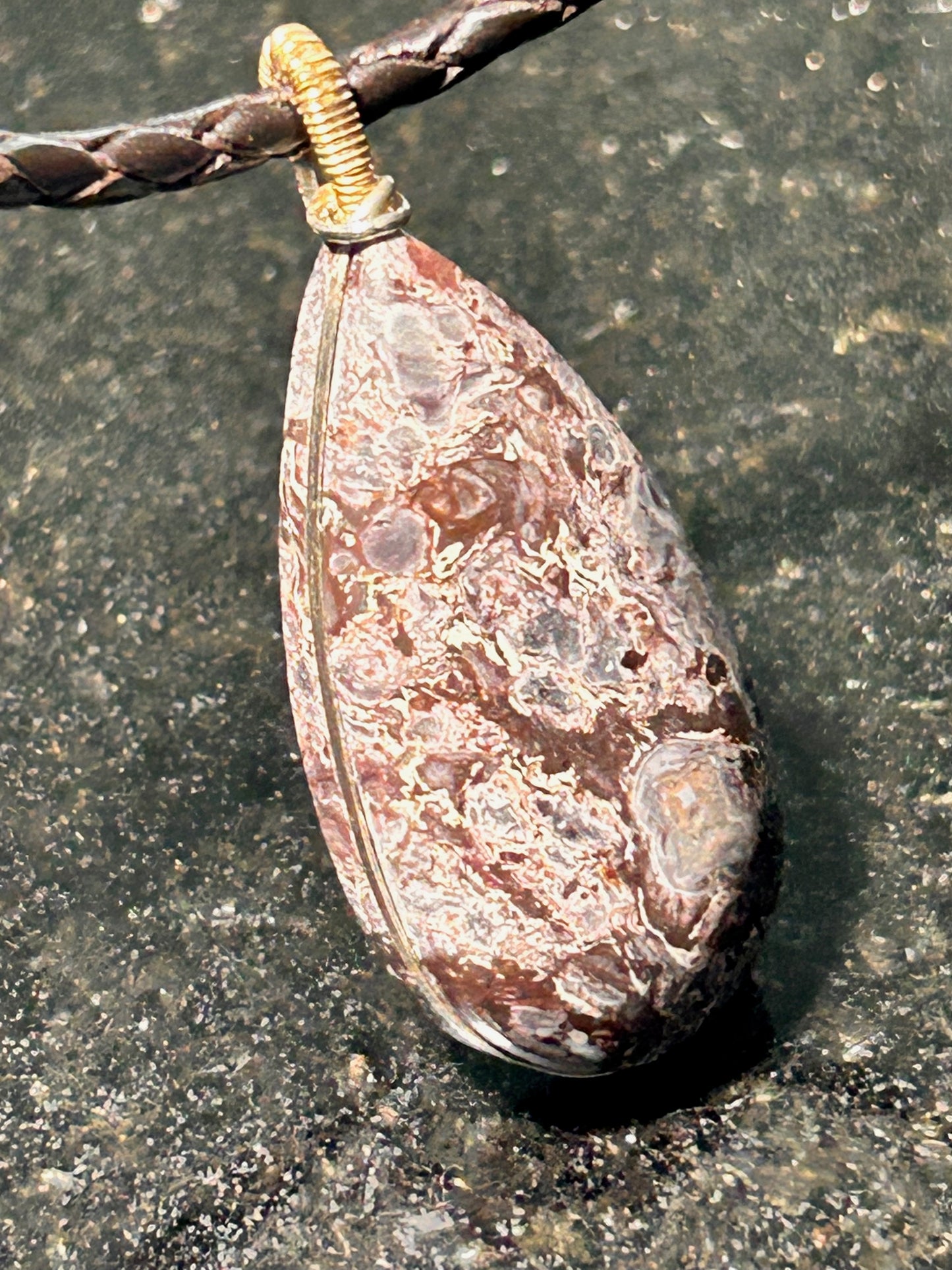 Purple Rhyolite Oval Pendant