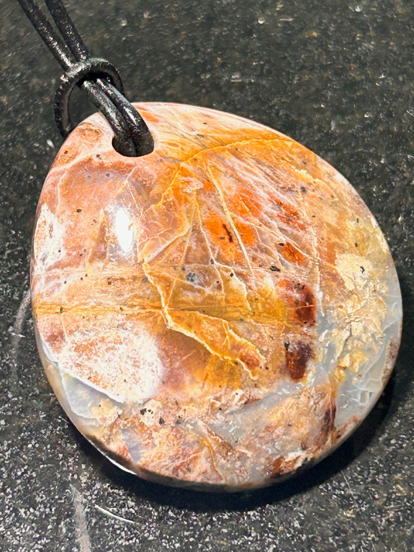 Toro Creek Agate Freeform Oval Pendant